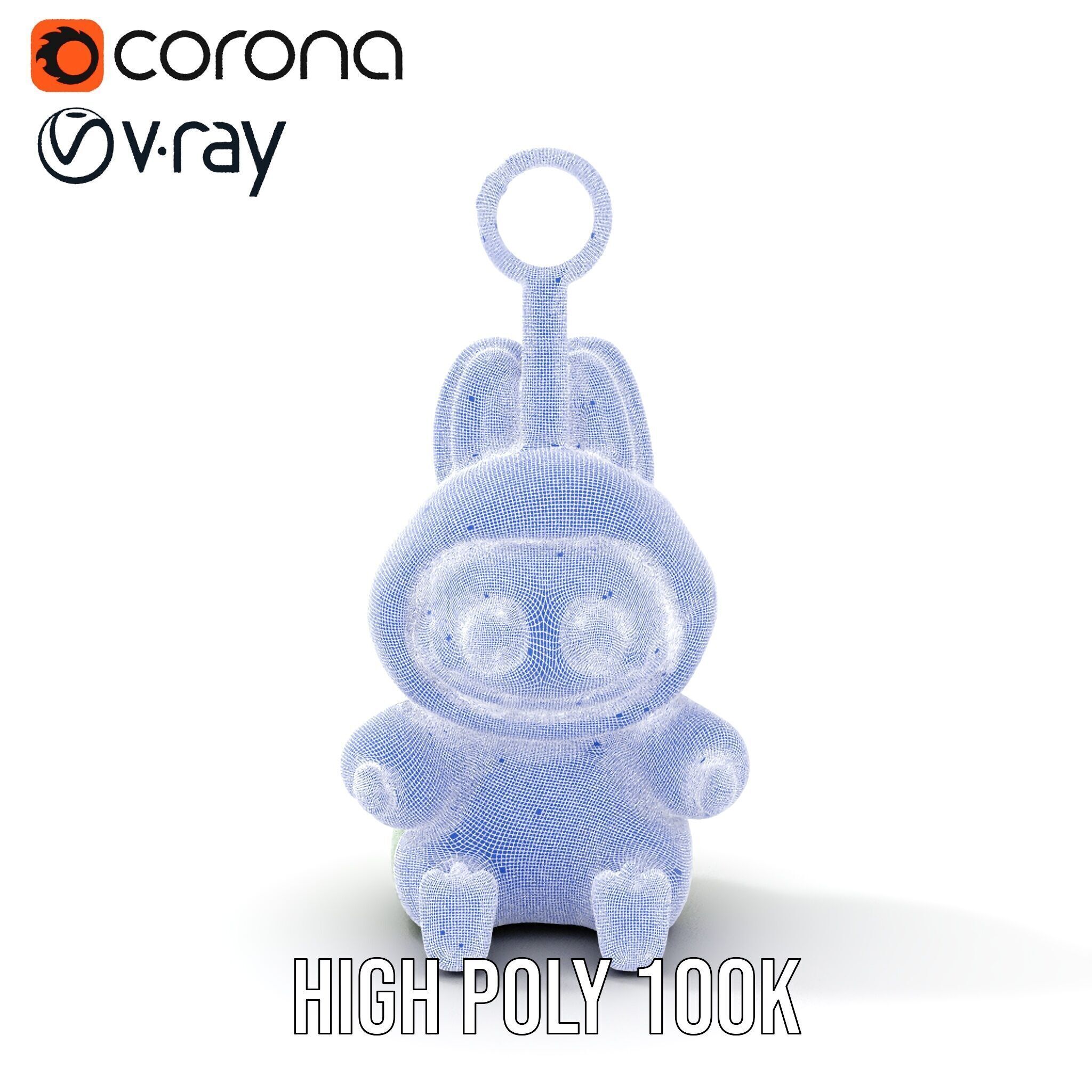 Labubu Monster Keychain Low-poly 3D model Low-poly 3D model_32