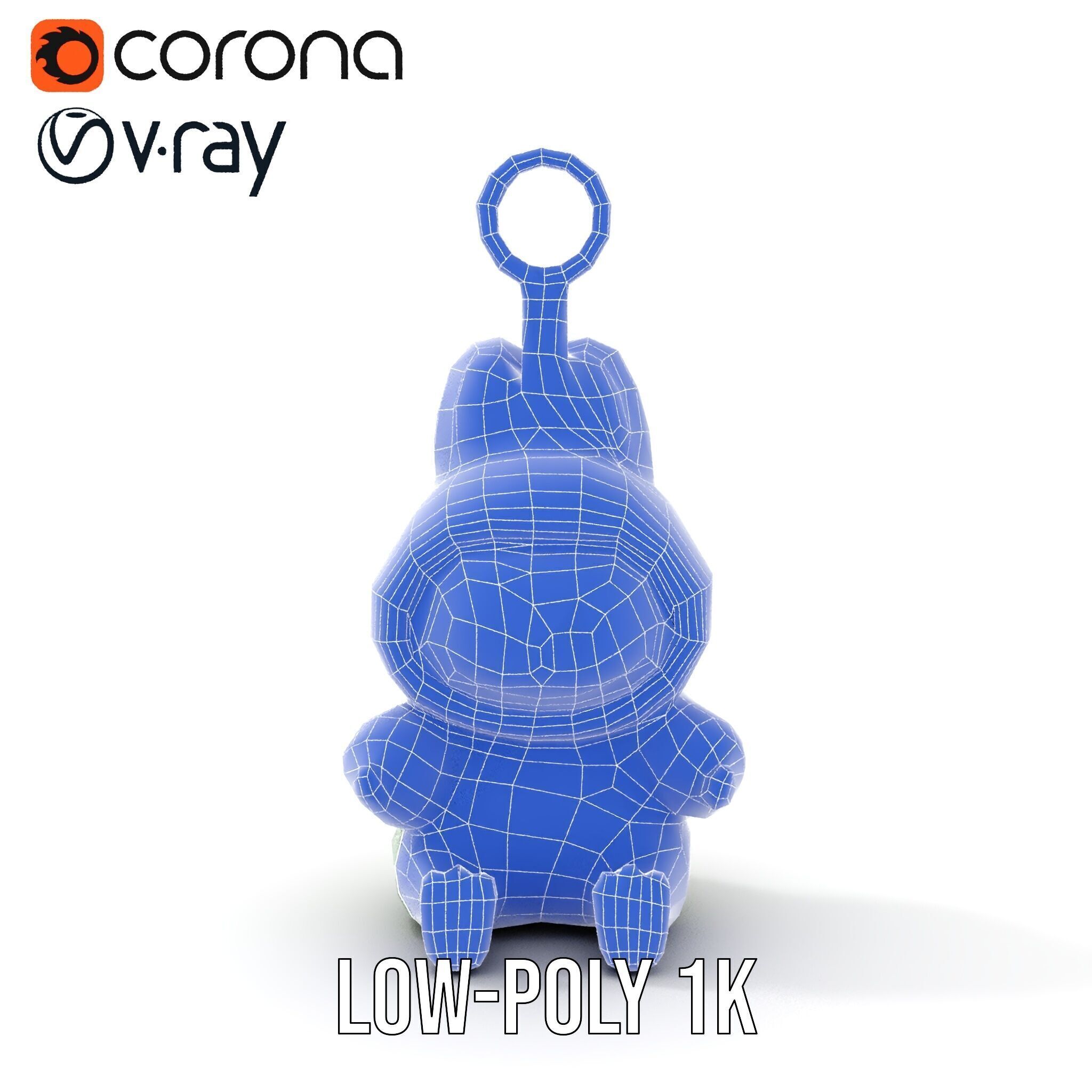 Labubu Monster Keychain Low-poly 3D model Low-poly 3D model_31