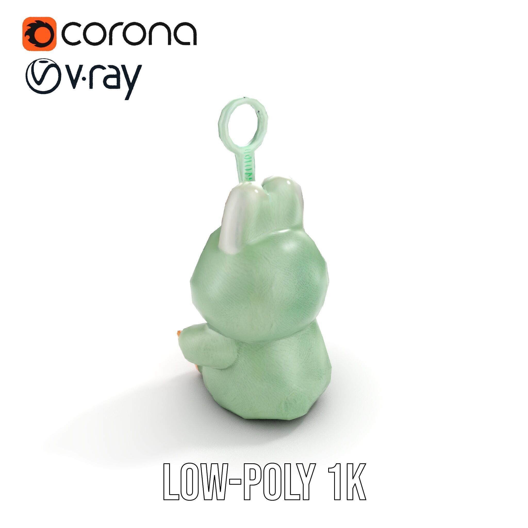 Labubu Monster Keychain Low-poly 3D model Low-poly 3D model_9