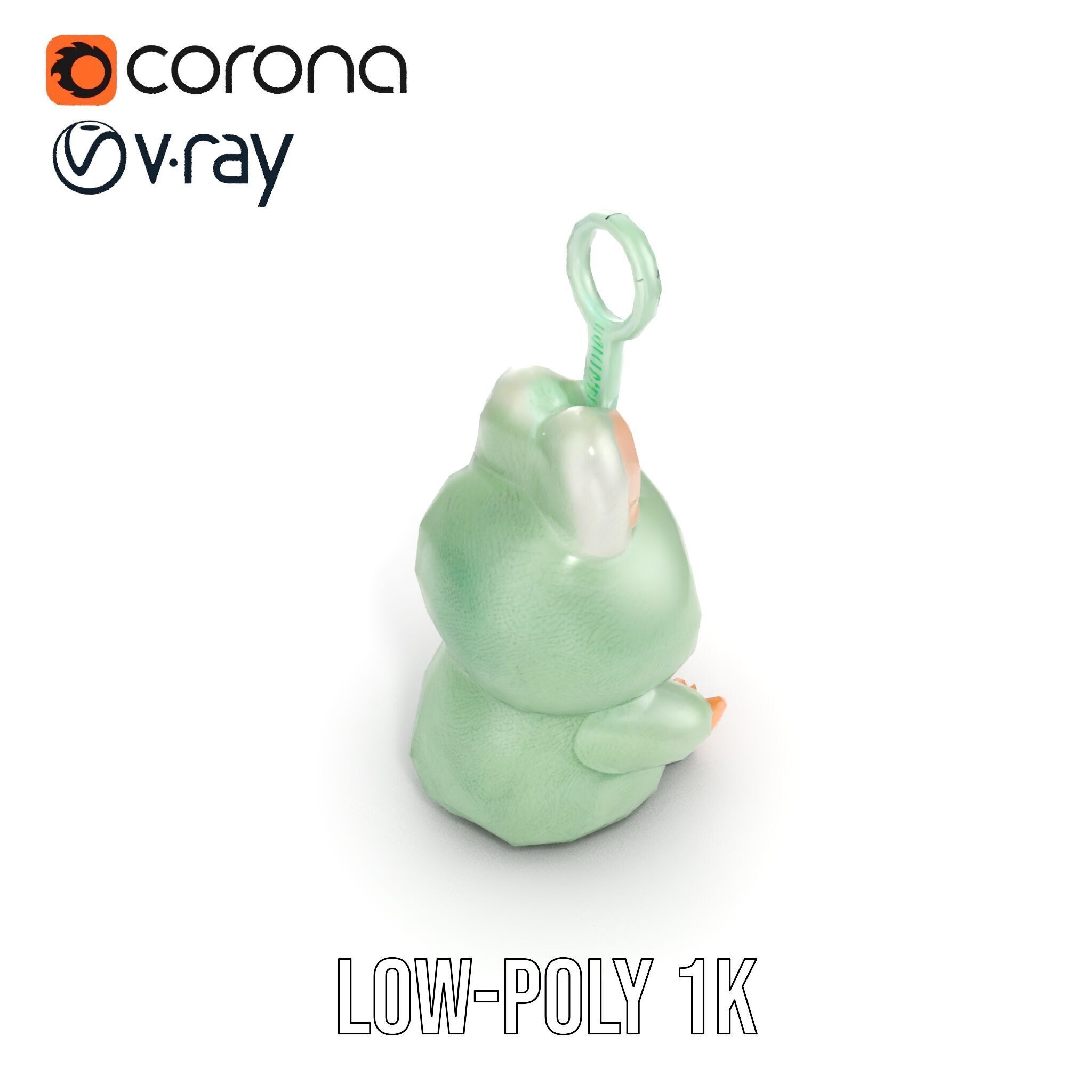 Labubu Monster Keychain Low-poly 3D model Low-poly 3D model_7