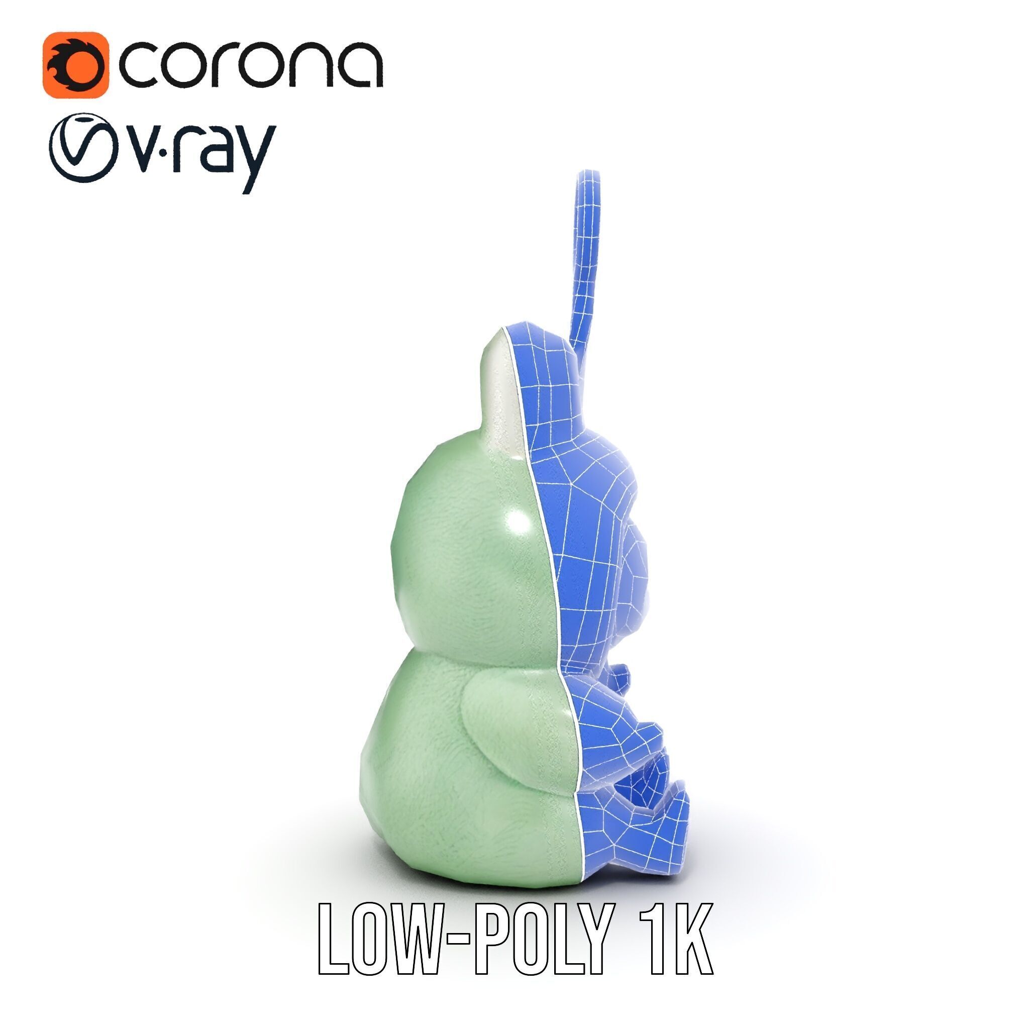 Labubu Monster Keychain Low-poly 3D model Low-poly 3D model_28