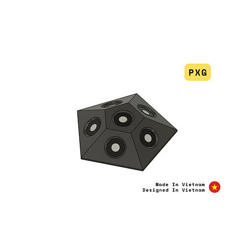 3D Scan Flat Pentagon Marker Free 3D print model