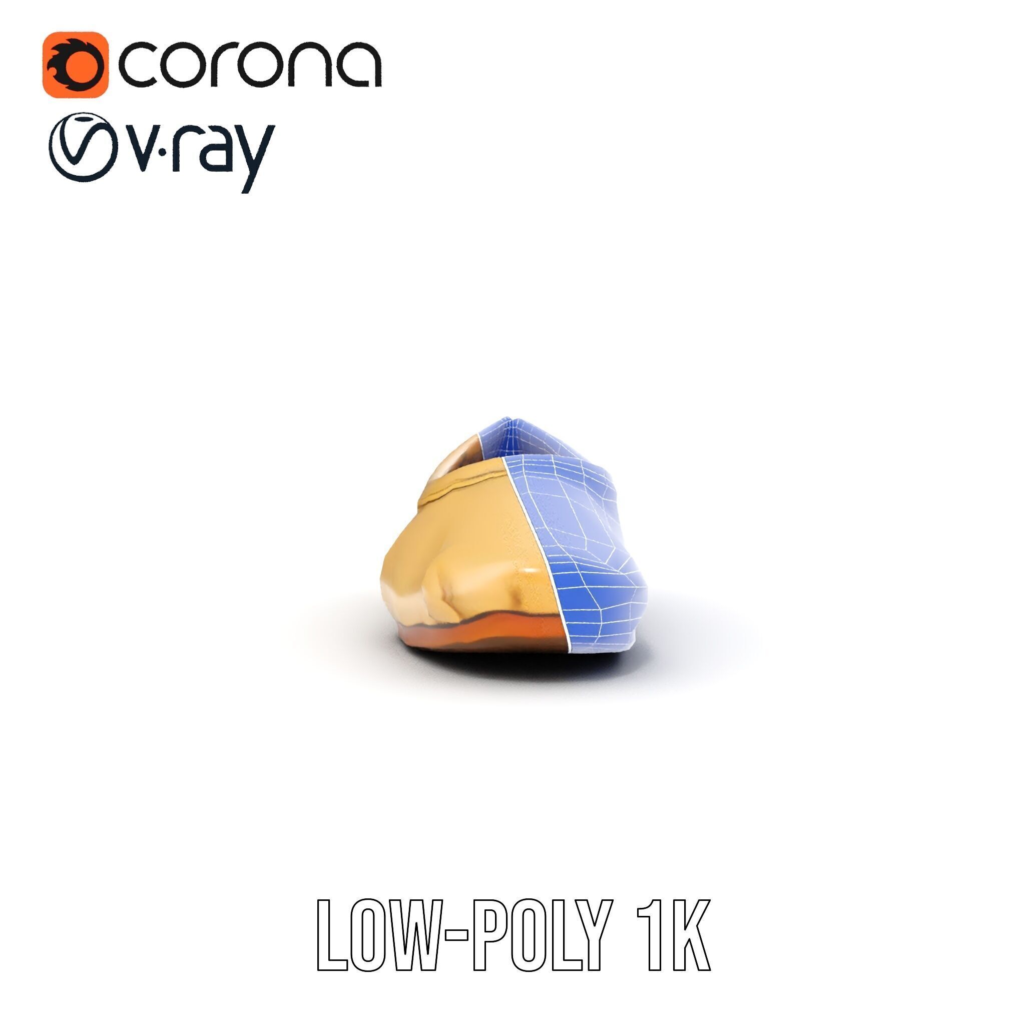 Cream Ballet Flat Shoe Model Pack Low-poly 3D model_28