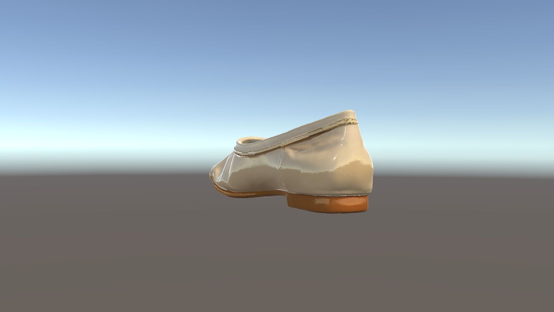 Cream Ballet Flat Shoe Model Pack Low-poly 3D model_5