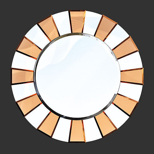 Contemporary Round Italian Designer Wall Mirror Low-poly 3D model