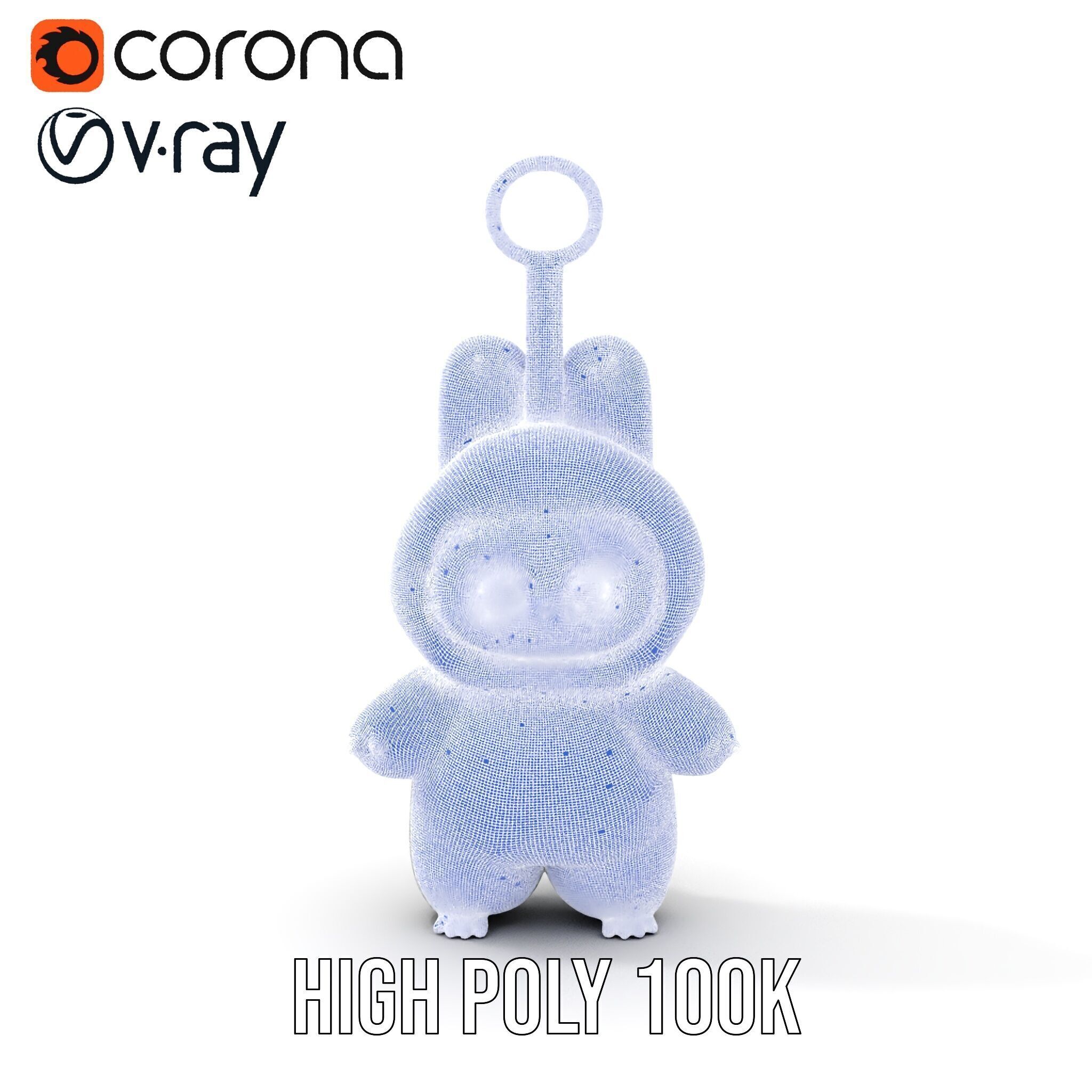 Labubu Monster Keychain Low-poly 3D model Low-poly 3D model_20