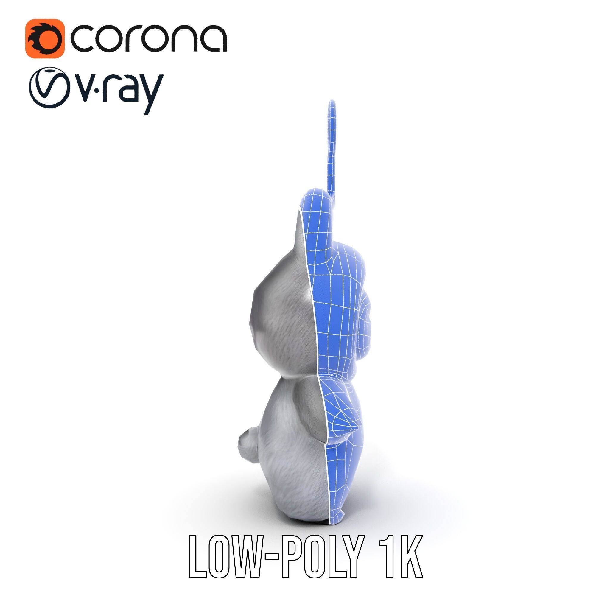 Labubu Monster Keychain Low-poly 3D model Low-poly 3D model_31