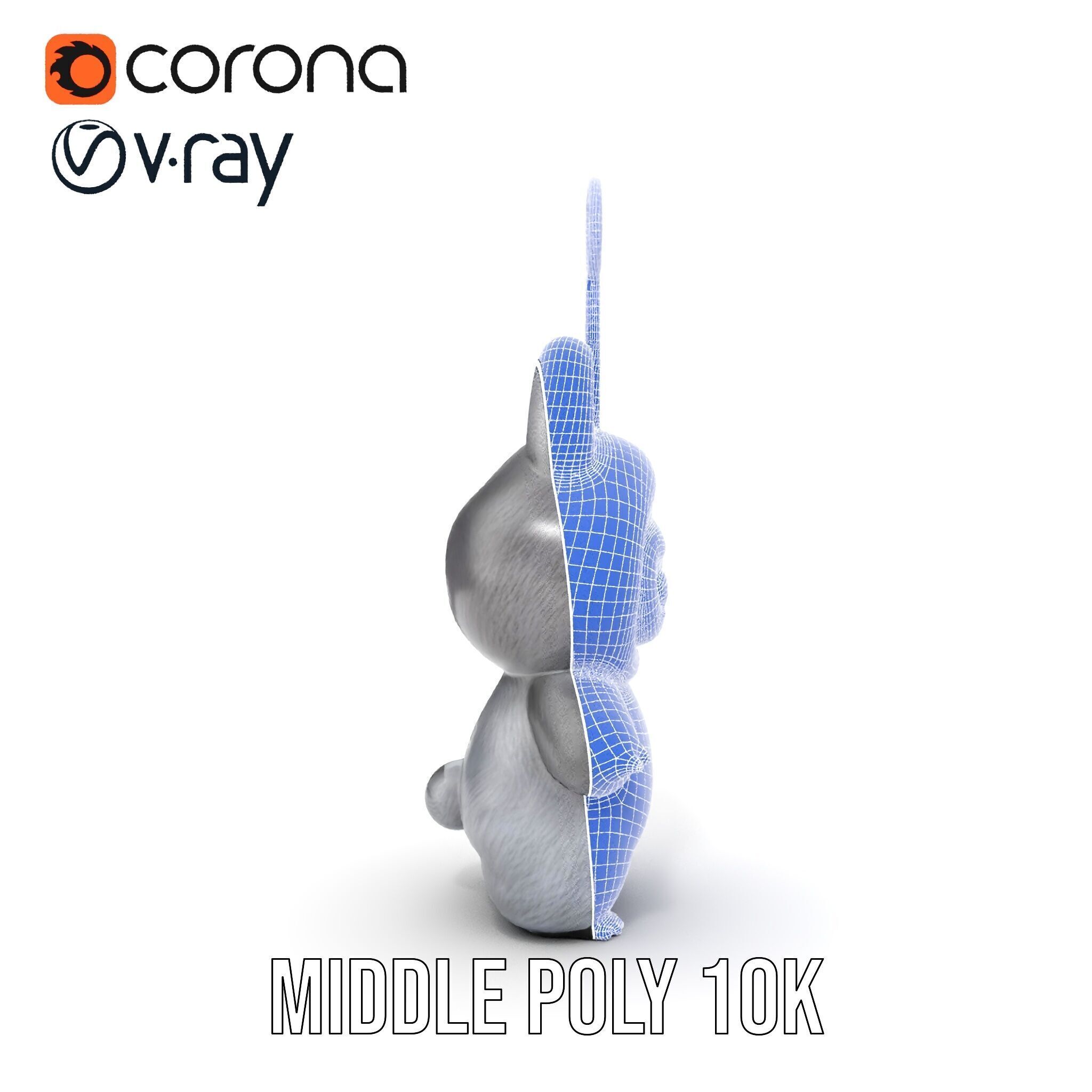 Labubu Monster Keychain Low-poly 3D model Low-poly 3D model_27