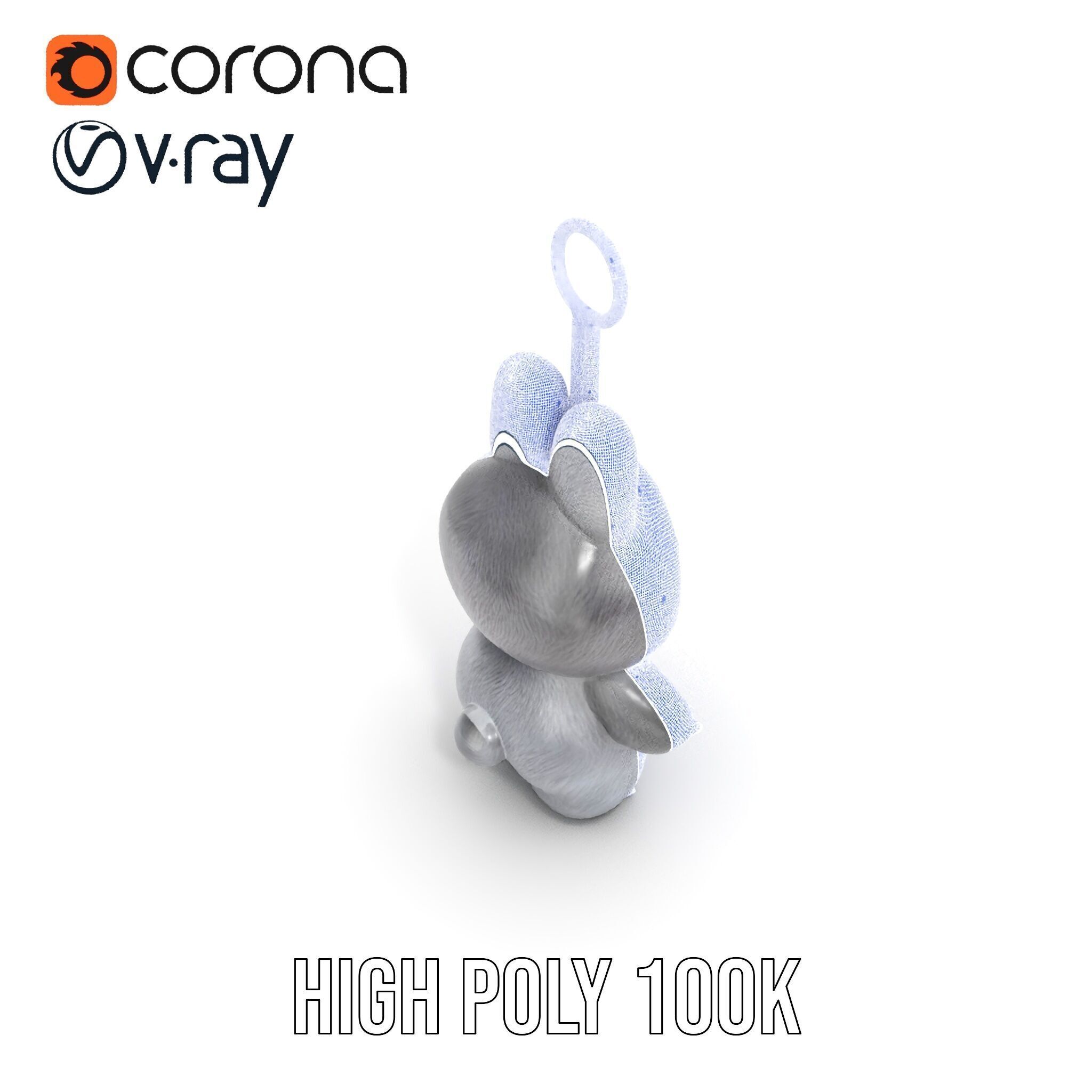 Labubu Monster Keychain Low-poly 3D model Low-poly 3D model_29