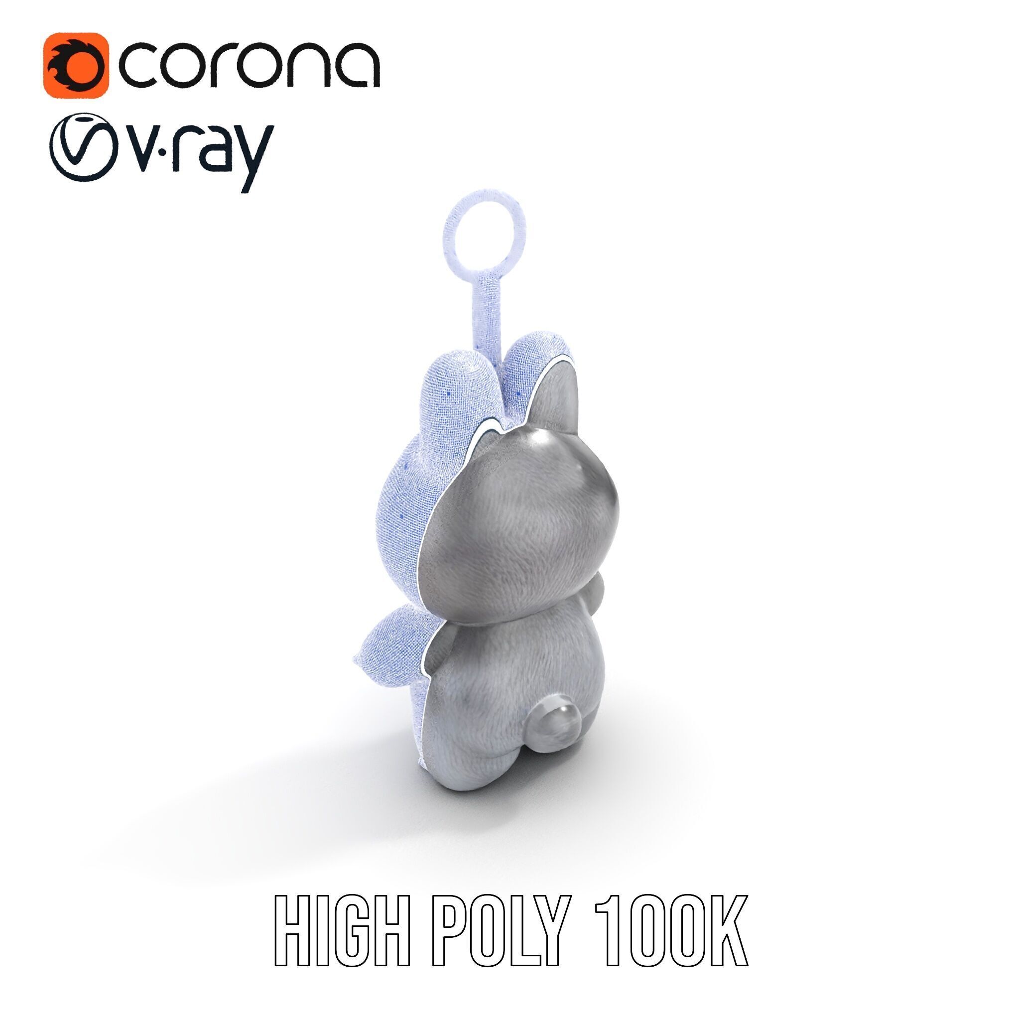 Labubu Monster Keychain Low-poly 3D model Low-poly 3D model_26