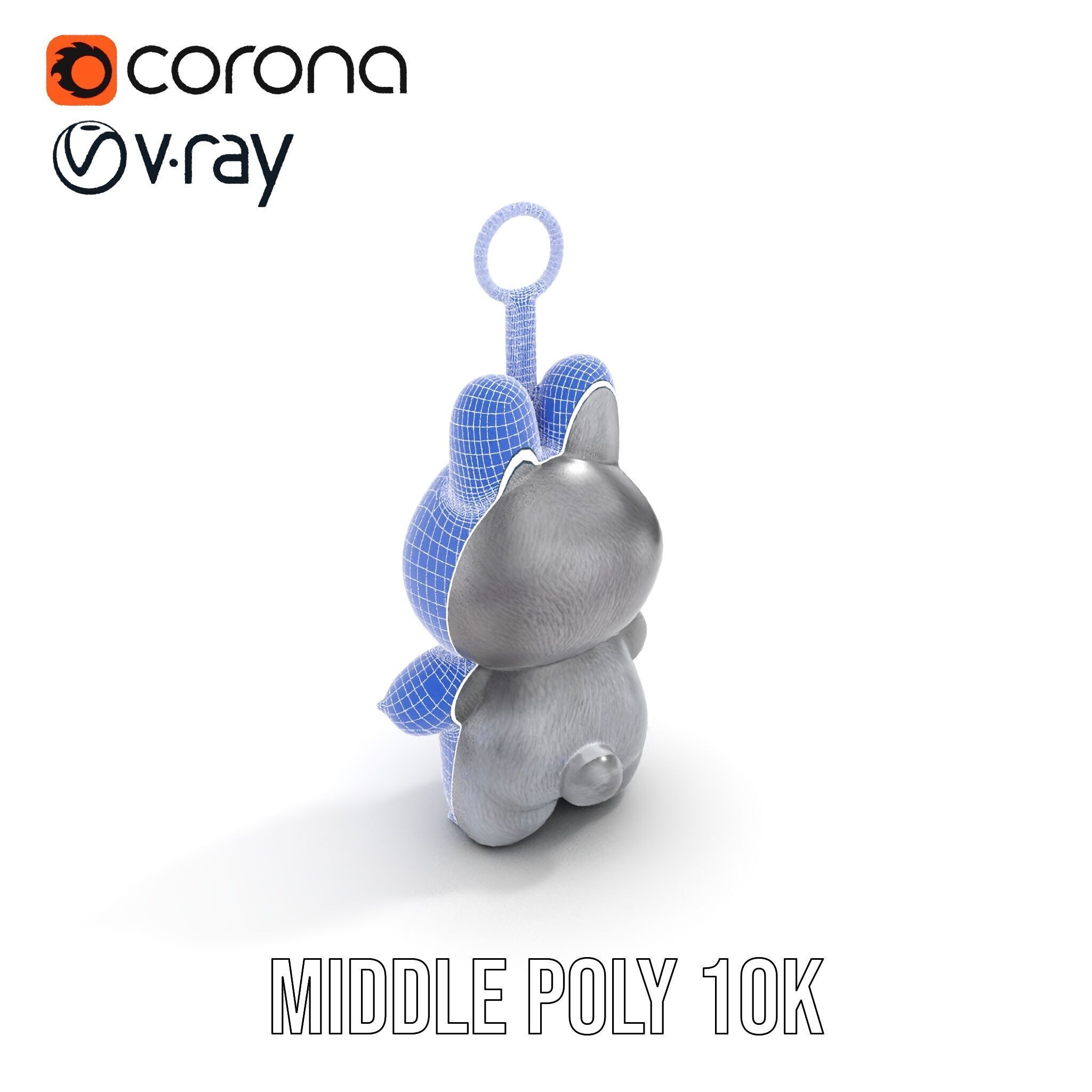 Labubu Monster Keychain Low-poly 3D model Low-poly 3D model_11