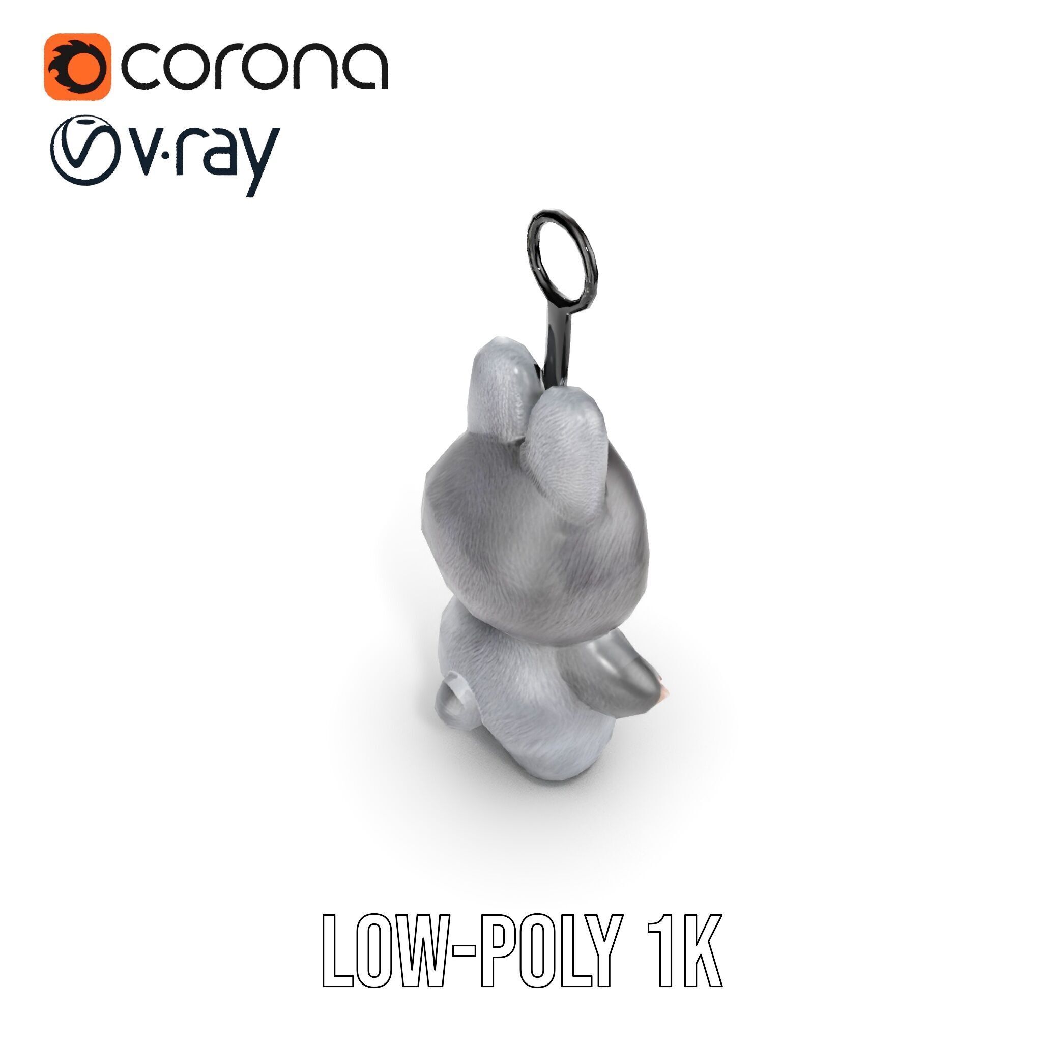 Labubu Monster Keychain Low-poly 3D model Low-poly 3D model_28