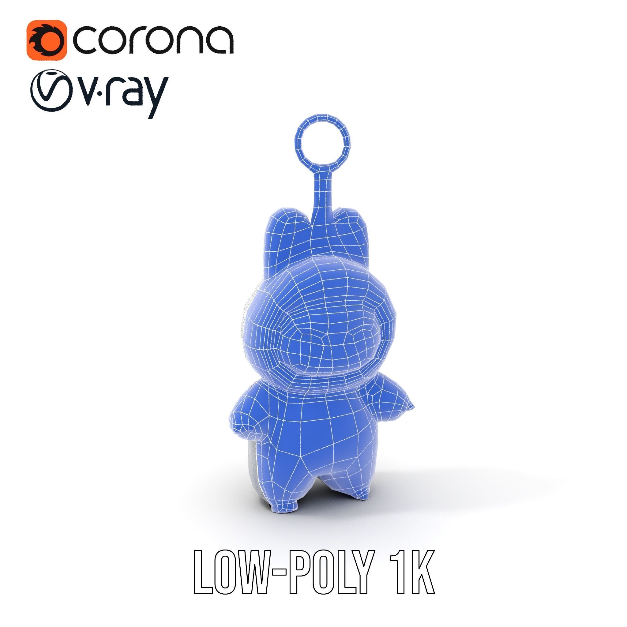 Labubu Monster Keychain Low-poly 3D model Low-poly 3D model_19