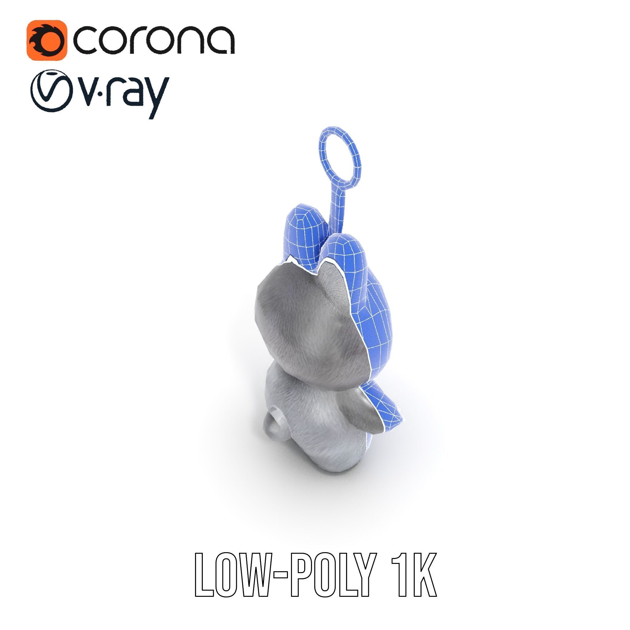 Labubu Monster Keychain Low-poly 3D model Low-poly 3D model_14