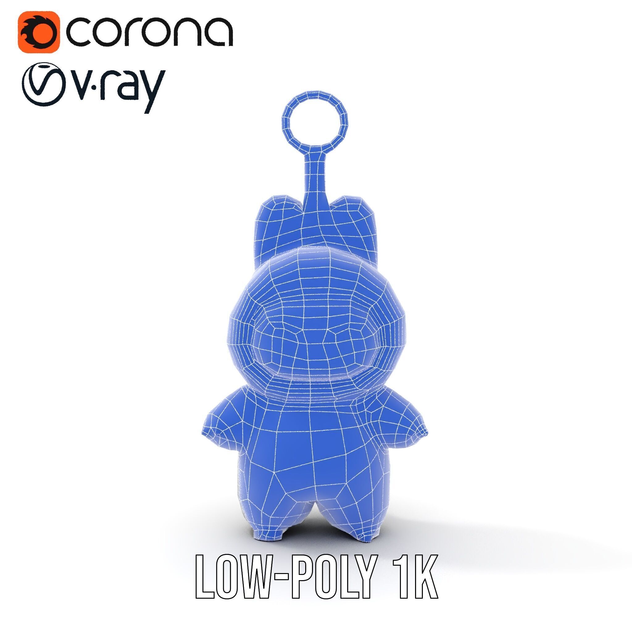 Labubu Monster Keychain Low-poly 3D model Low-poly 3D model_25