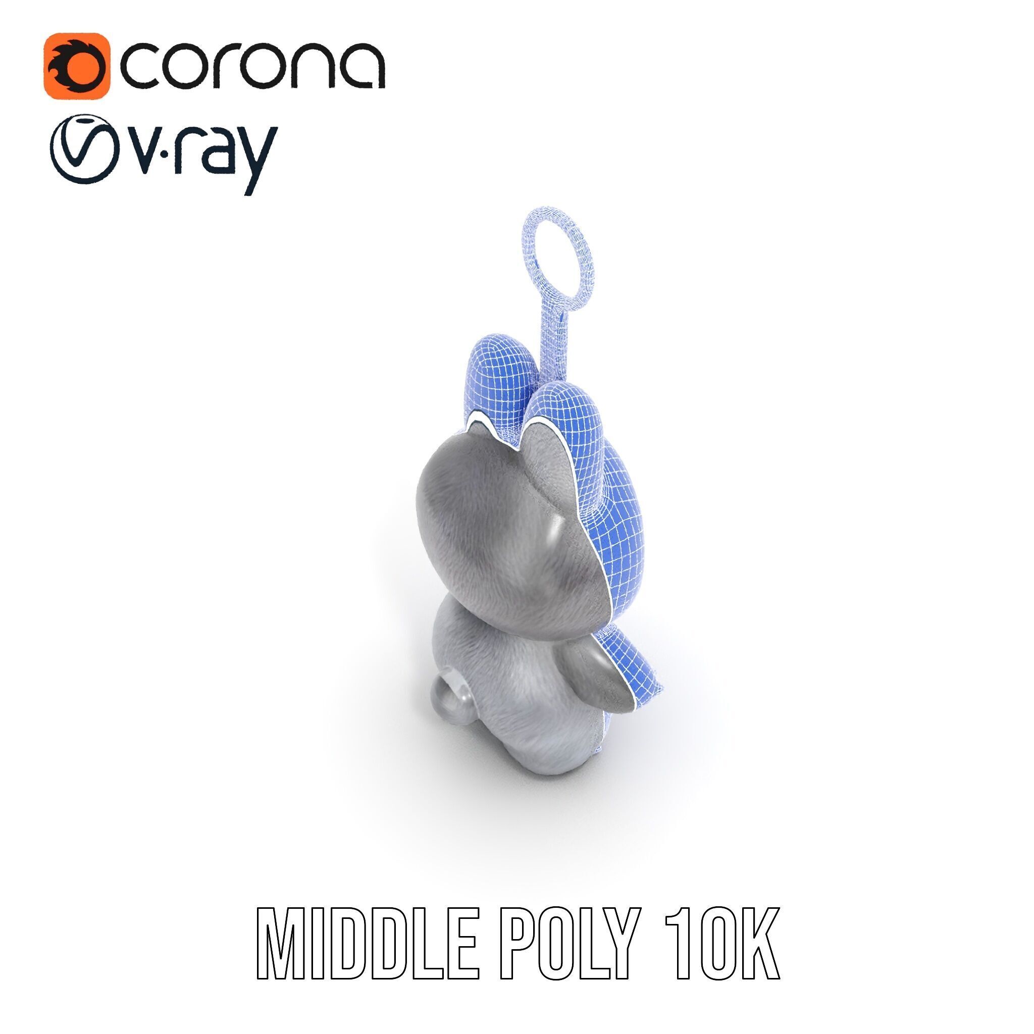 Labubu Monster Keychain Low-poly 3D model Low-poly 3D model_24