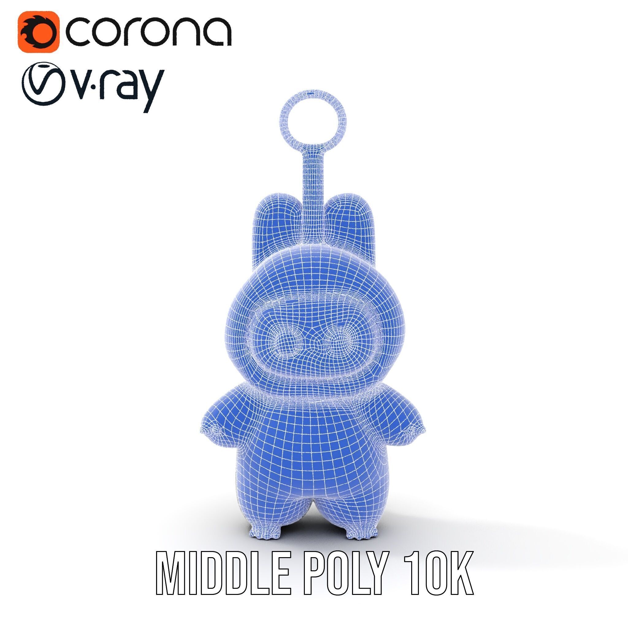 Labubu Monster Keychain Low-poly 3D model Low-poly 3D model_30