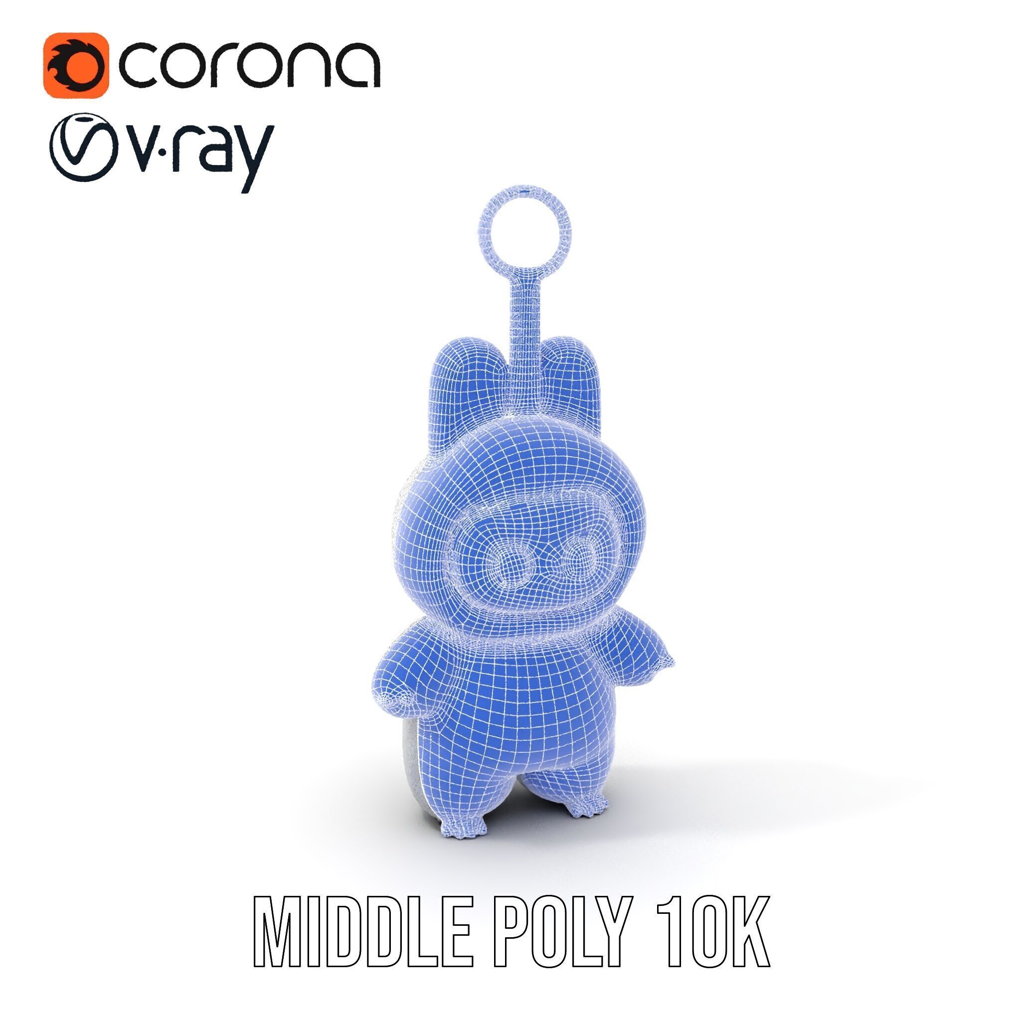 Labubu Monster Keychain Low-poly 3D model Low-poly 3D model_21