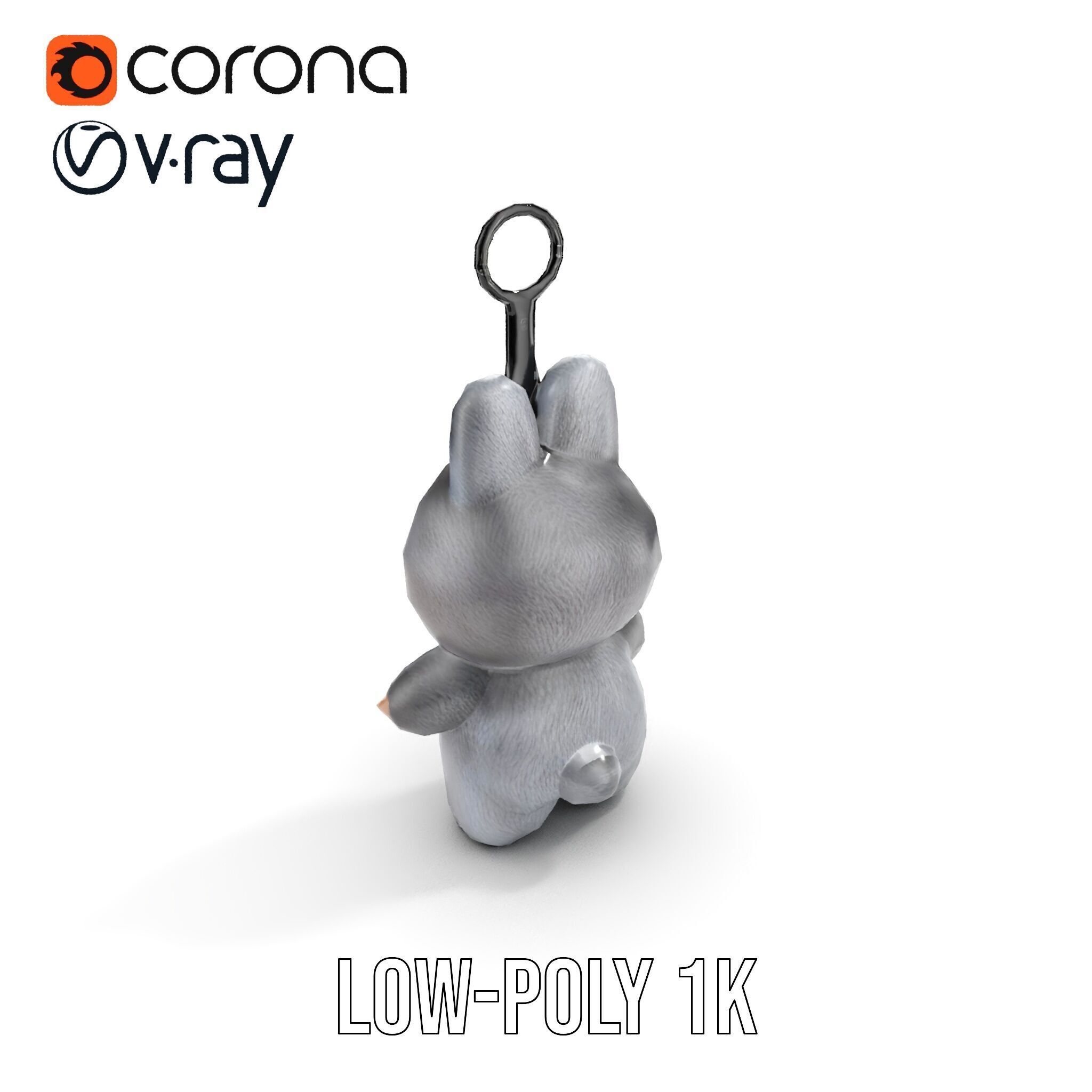 Labubu Monster Keychain Low-poly 3D model Low-poly 3D model_10