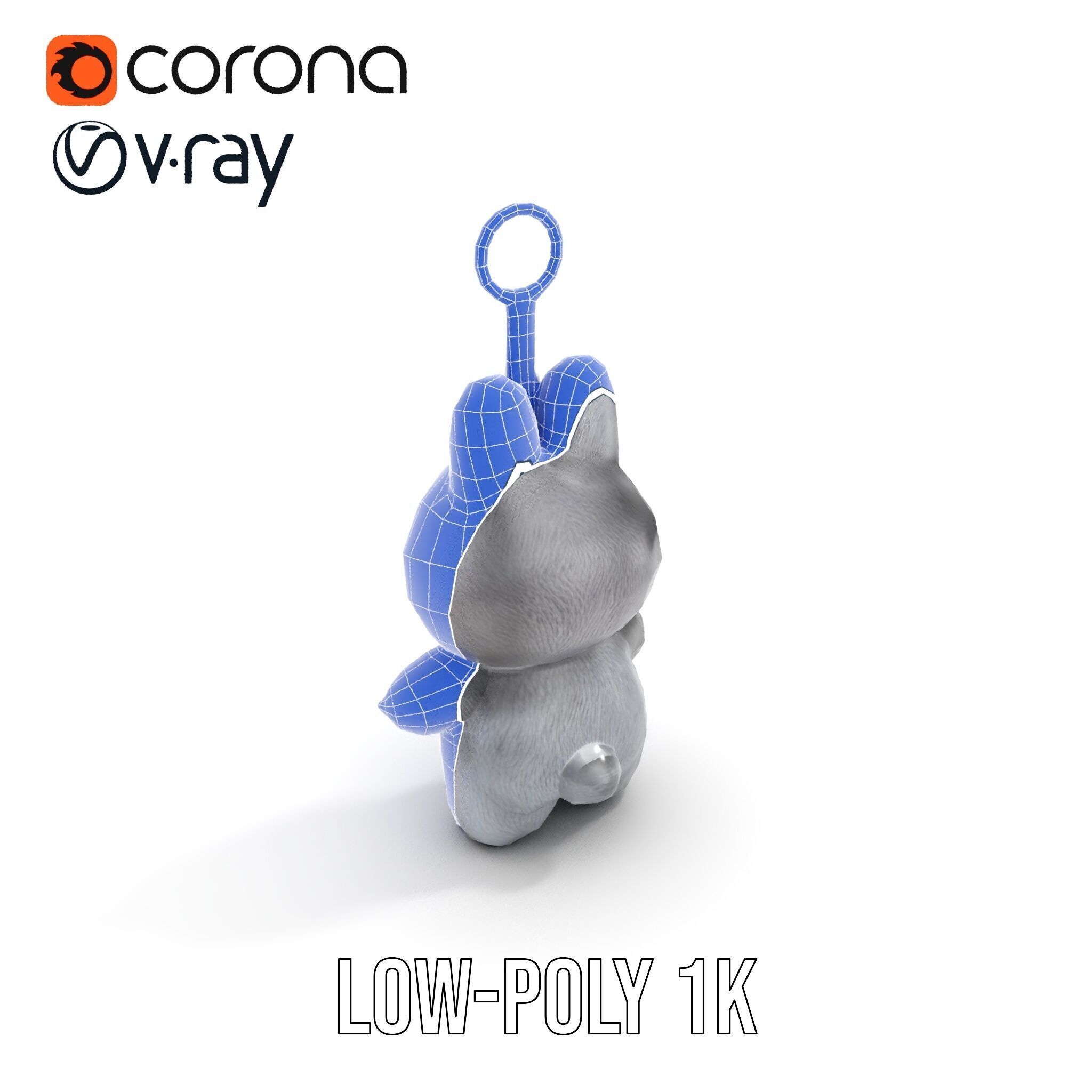 Labubu Monster Keychain Low-poly 3D model Low-poly 3D model_22