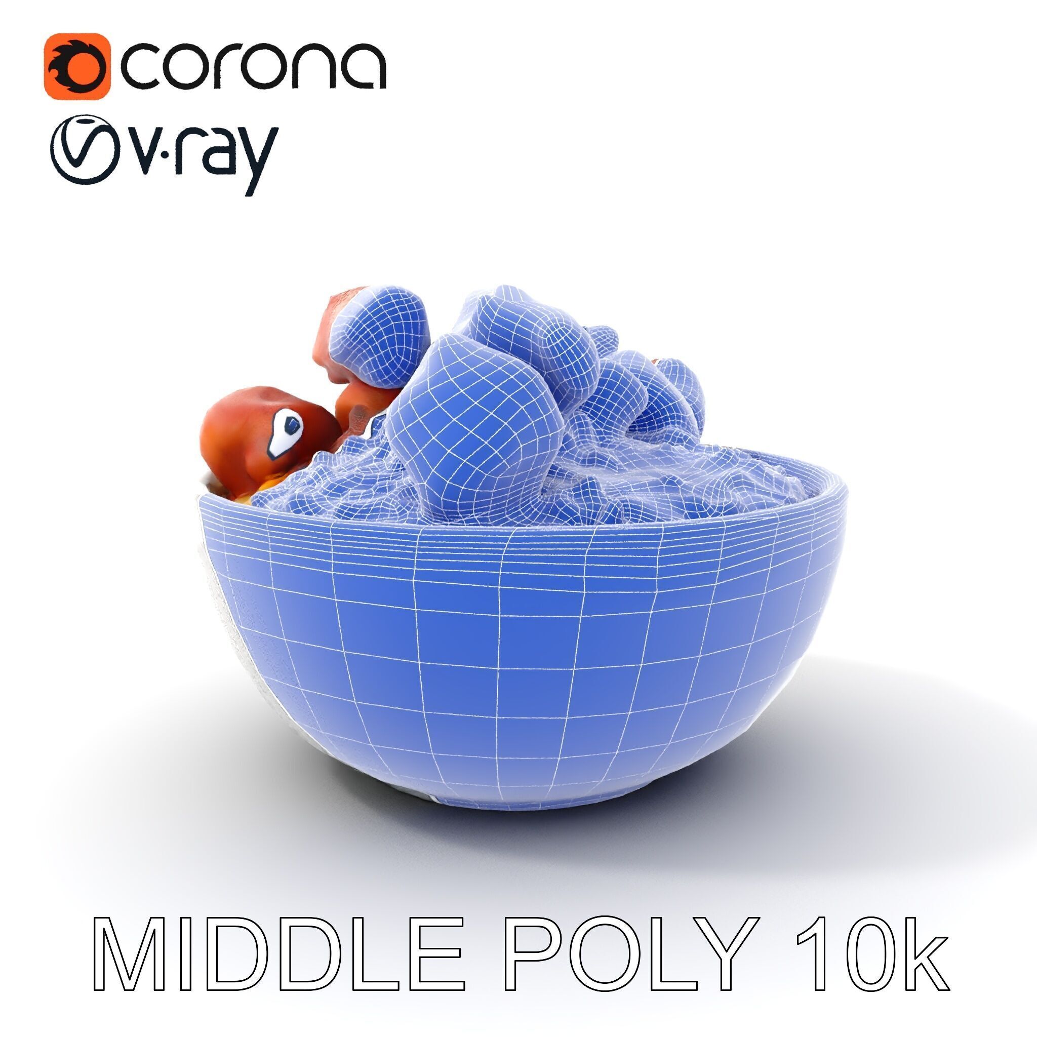 Chicken Curry Rice Bowl model pack Low-poly 3D model_15