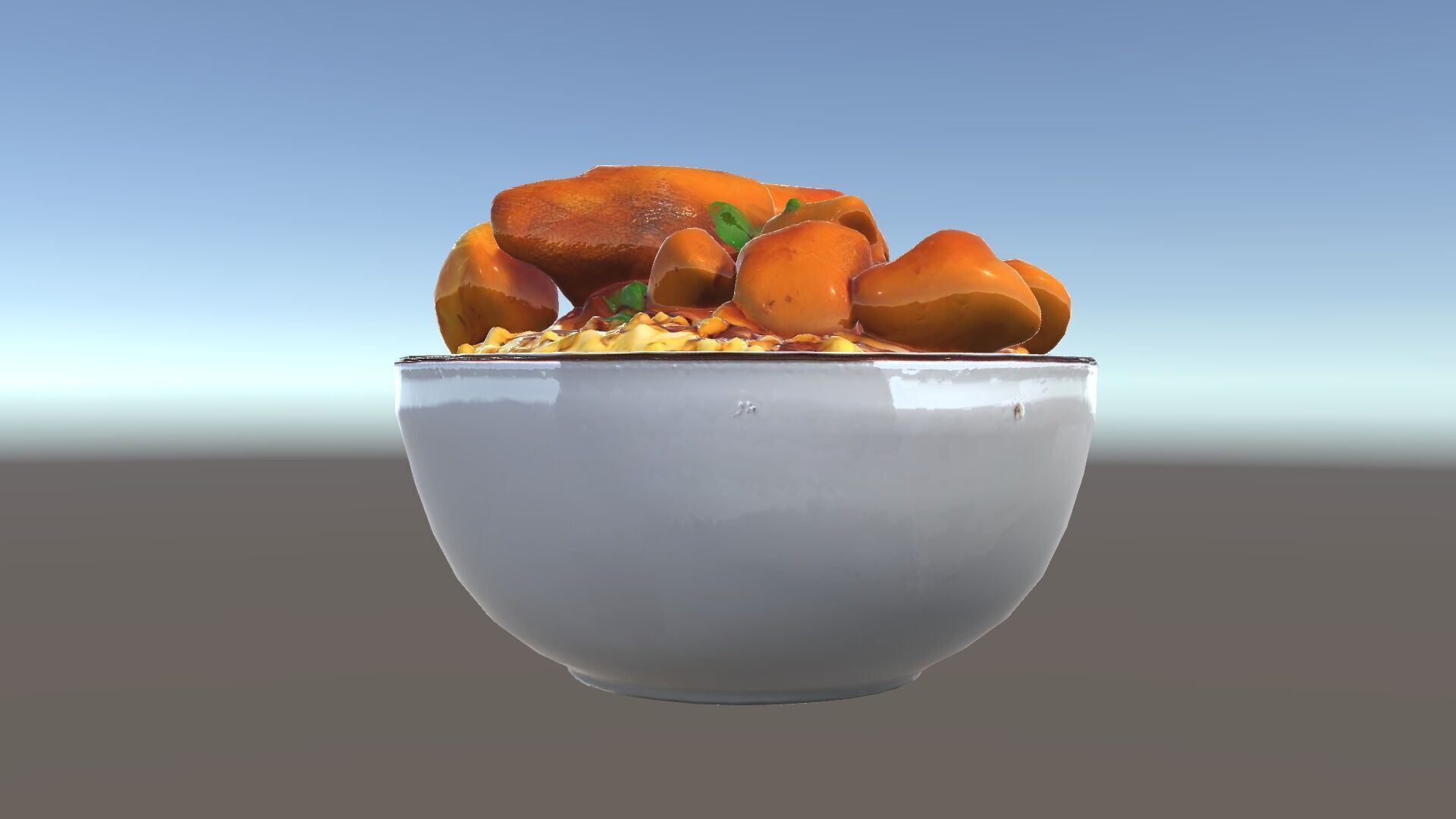 Chicken Curry Rice Bowl model pack Low-poly 3D model_34