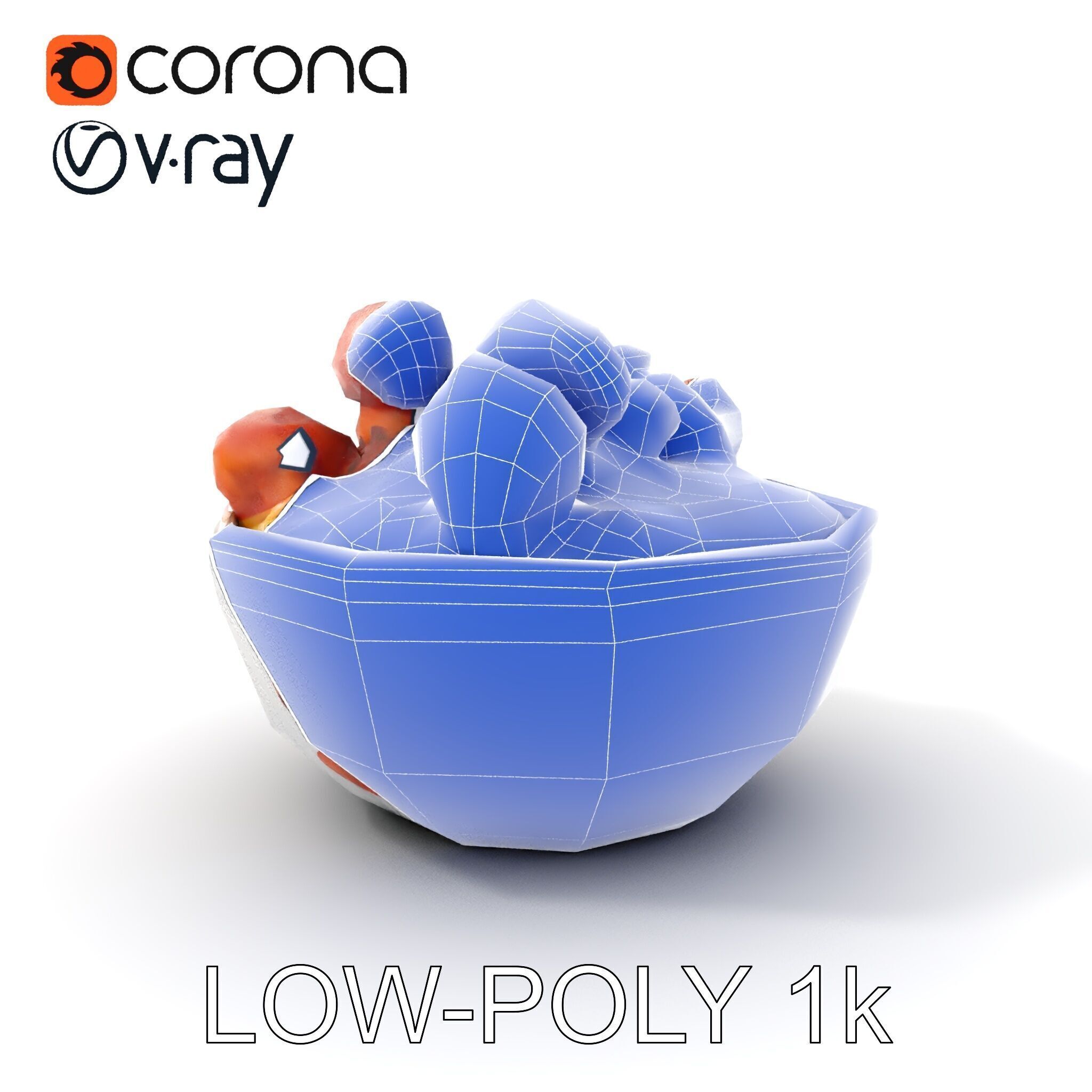 Chicken Curry Rice Bowl model pack Low-poly 3D model_16