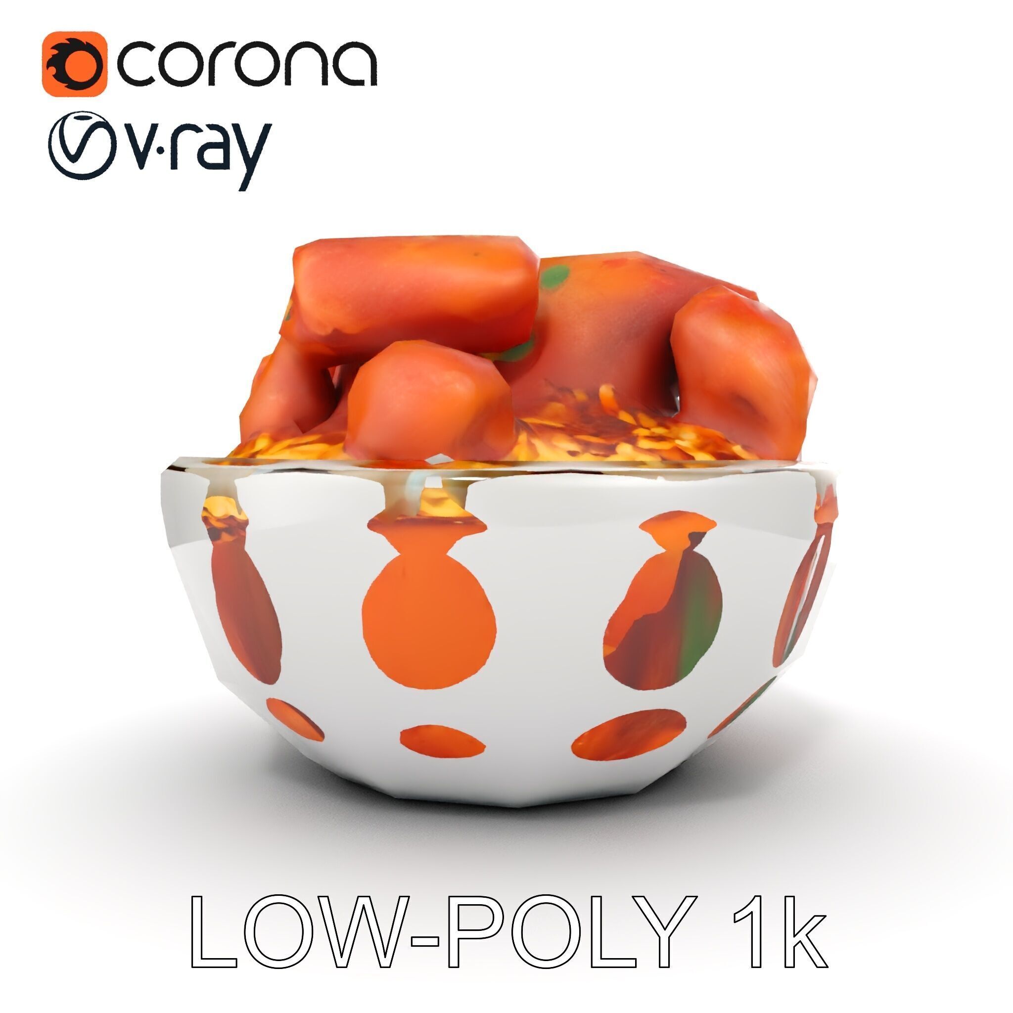 Chicken Curry Rice Bowl model pack Low-poly 3D model_29