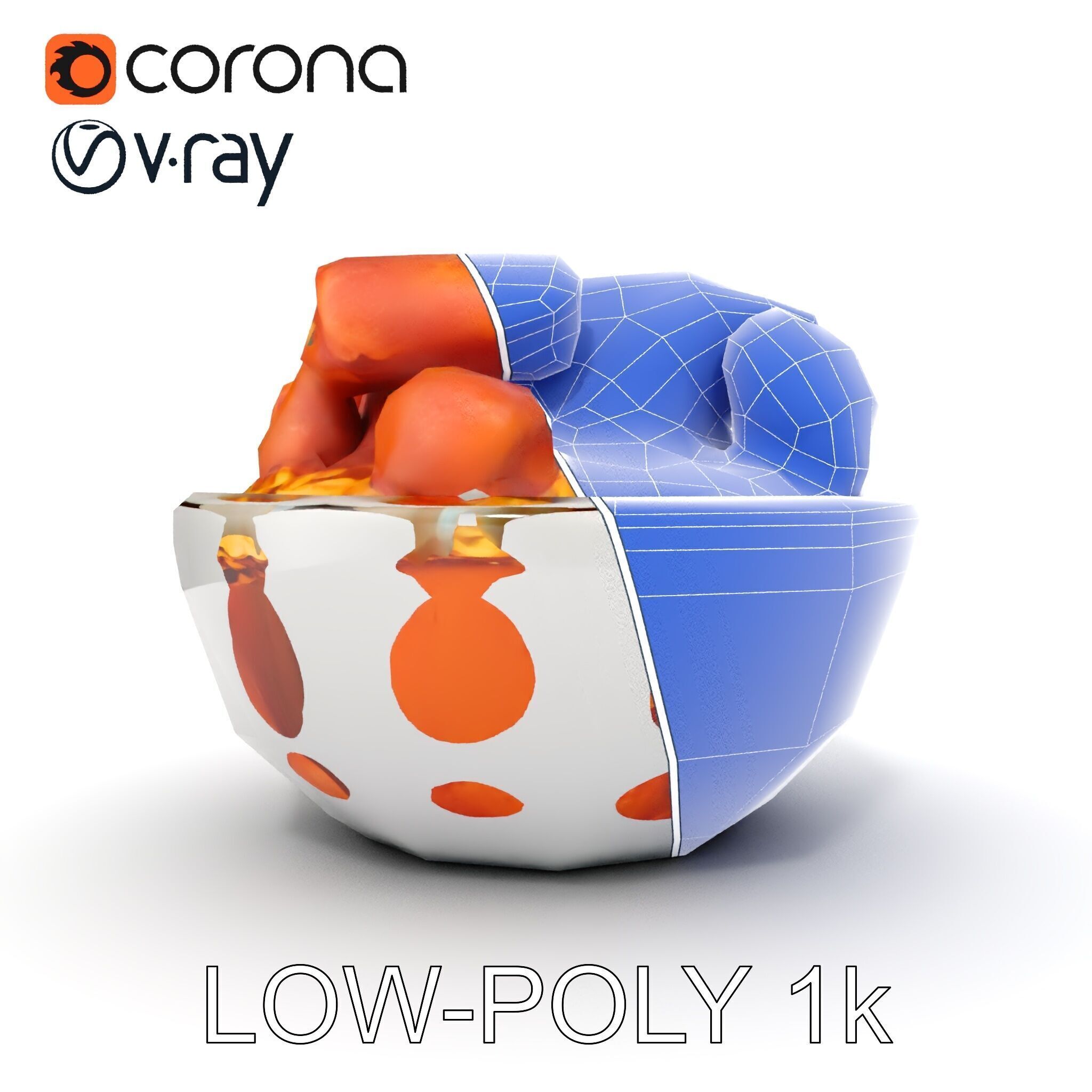 Chicken Curry Rice Bowl model pack Low-poly 3D model_32