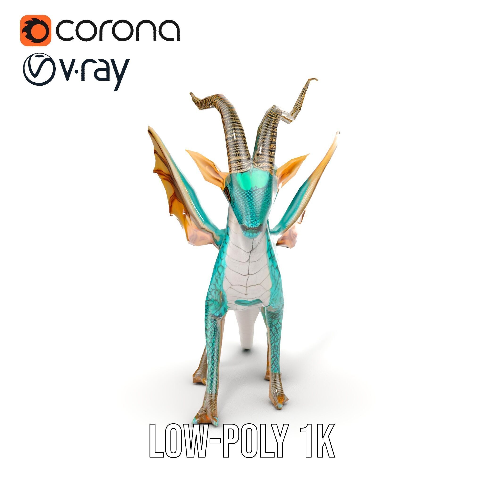 Fantasy Dragon Model Pack with Detailed Features Low-poly 3D model_21