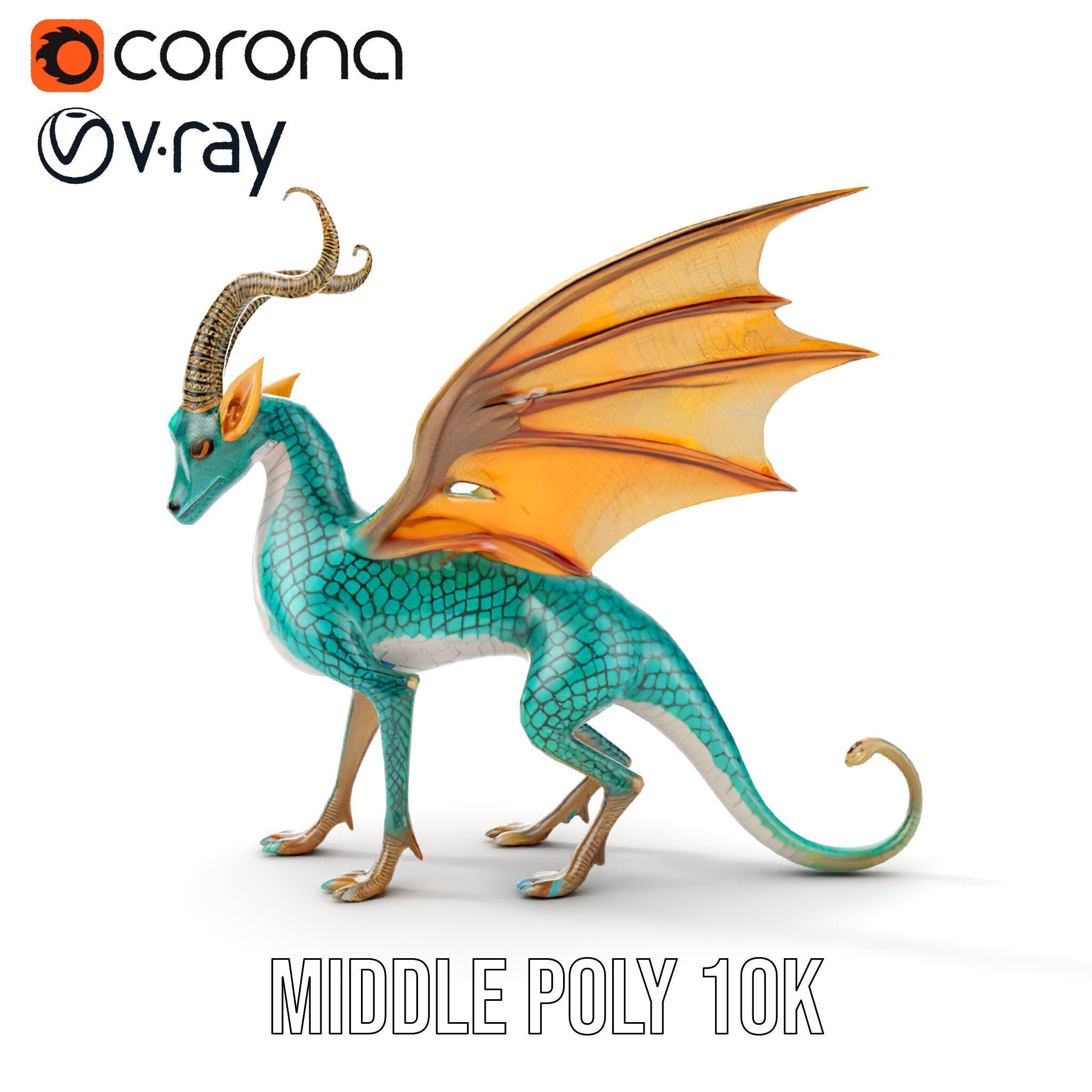 Fantasy Dragon Model Pack with Detailed Features Low-poly 3D model_20