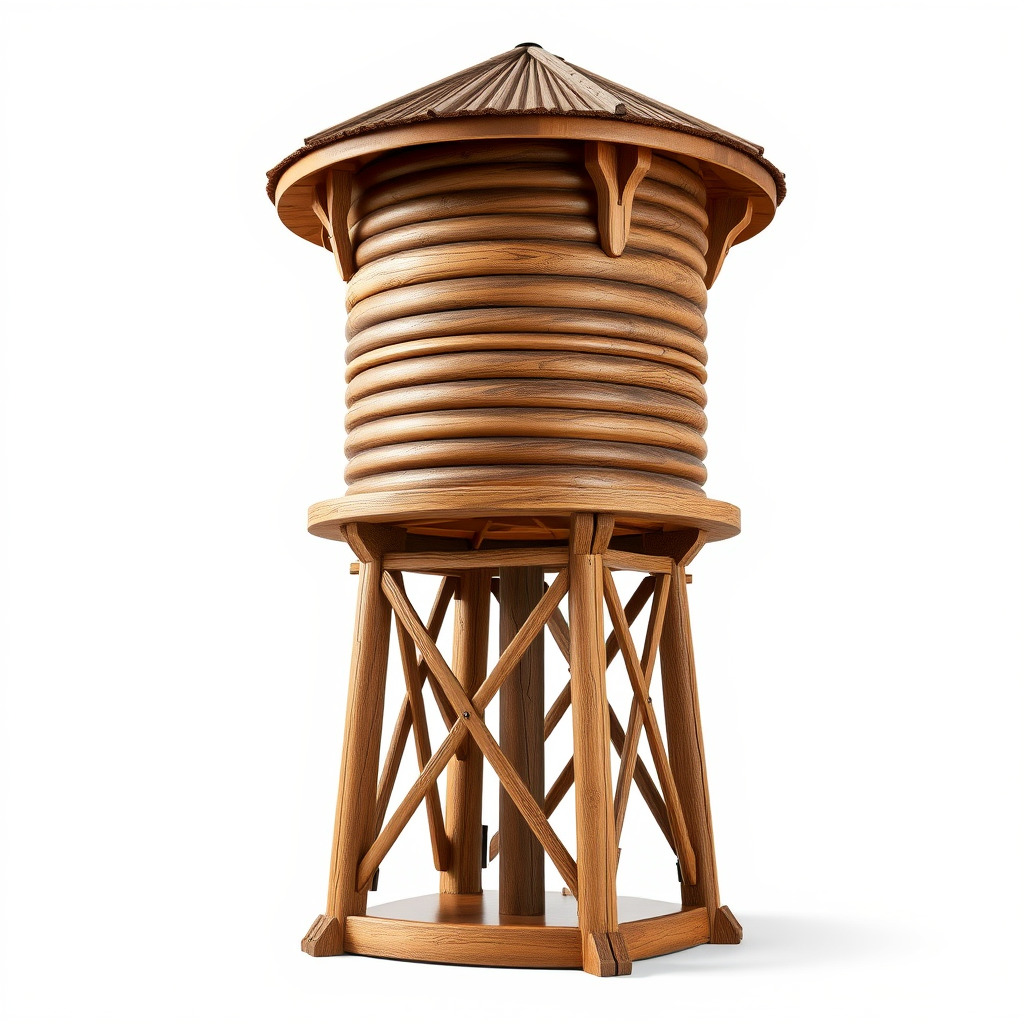 Wooden Water Tower Model Pack for Game and Environment Design Low-poly 3D model_3