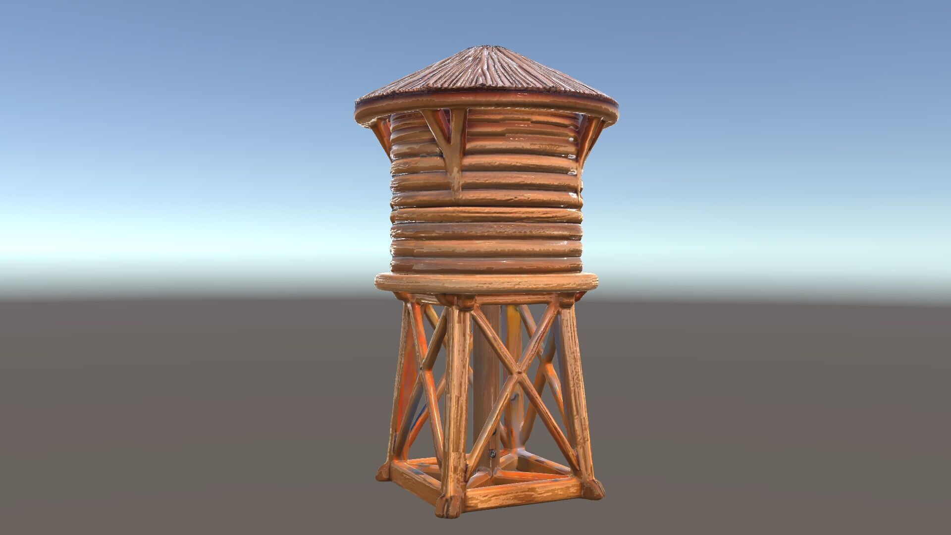 Wooden Water Tower Model Pack for Game and Environment Design Low-poly 3D model_6