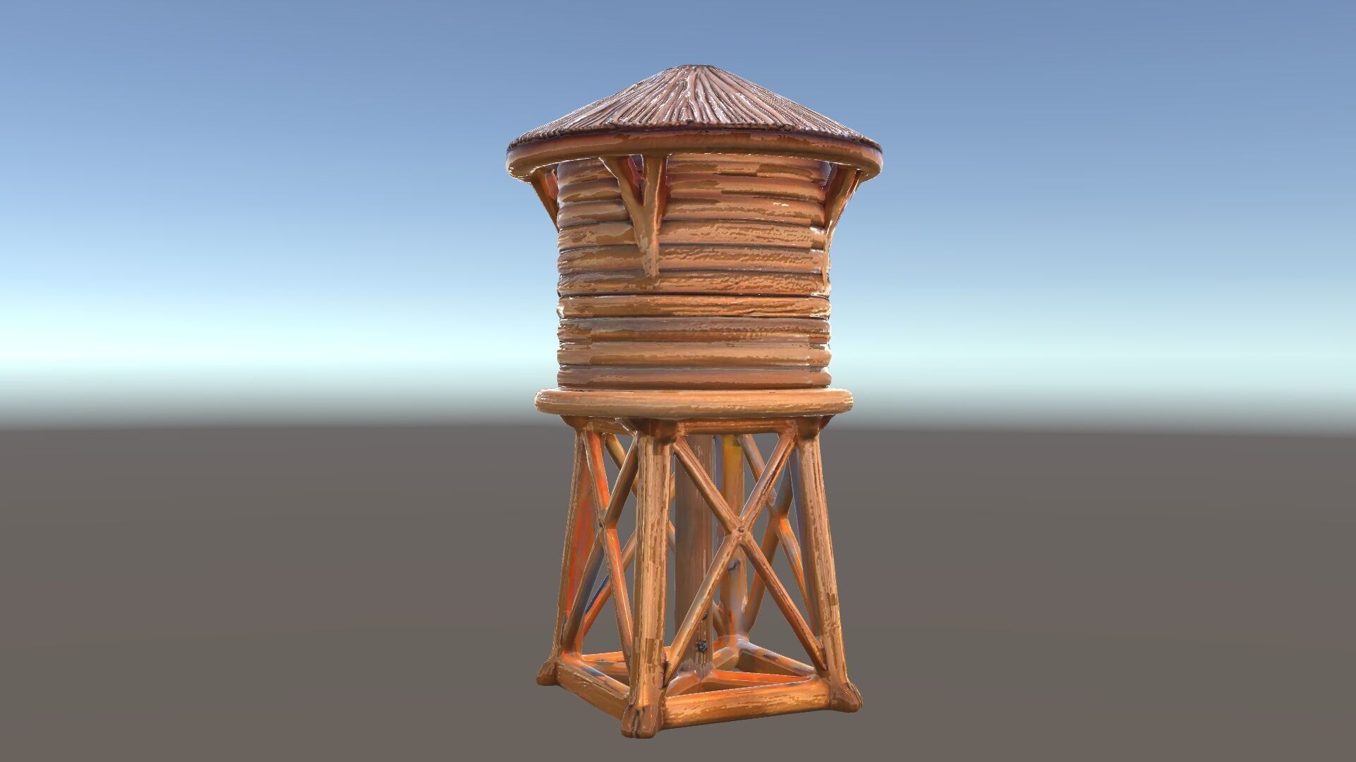 Wooden Water Tower Model Pack for Game and Environment Design Low-poly 3D model_34