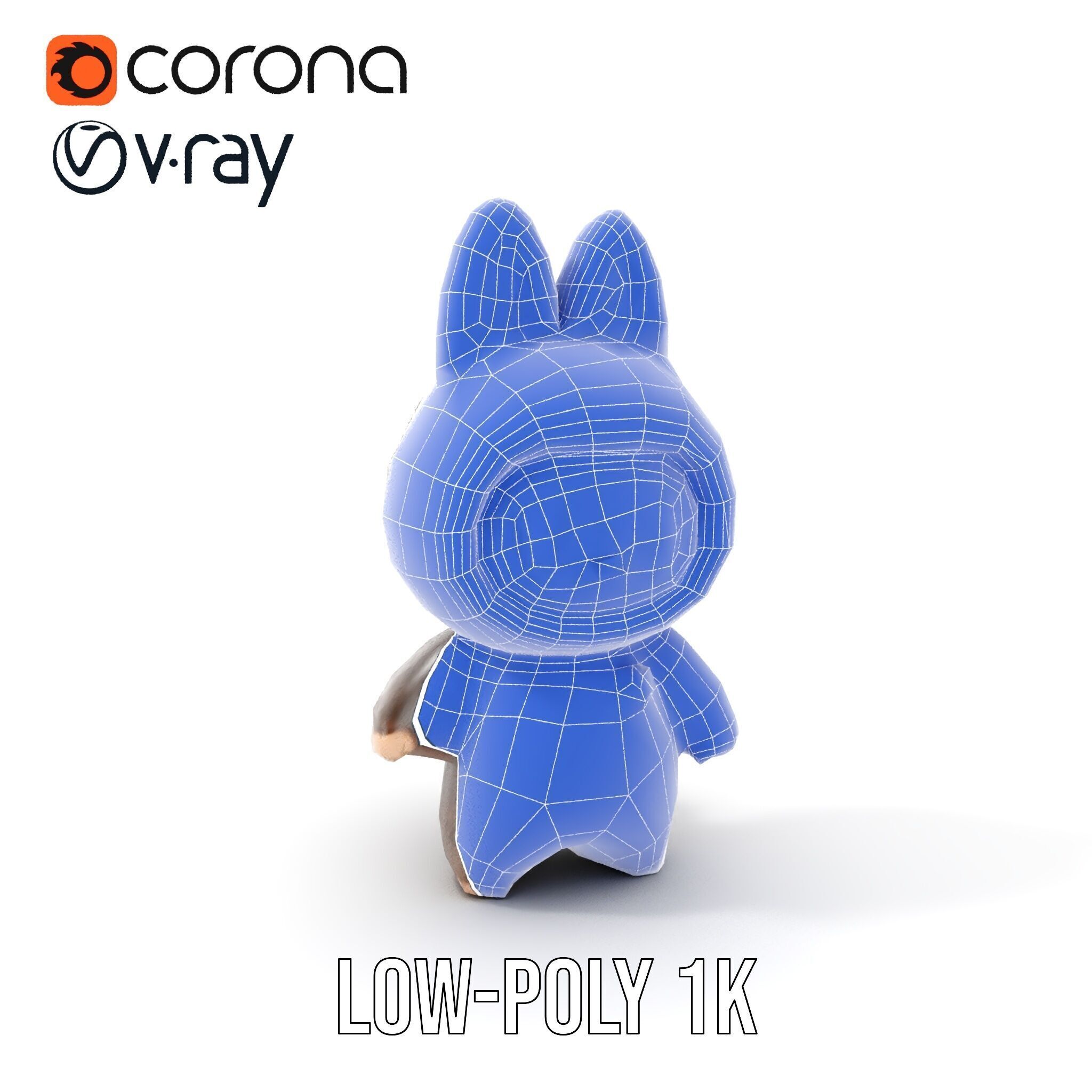 Labubu Monster Keychain Low-poly 3D model Low-poly 3D model_27