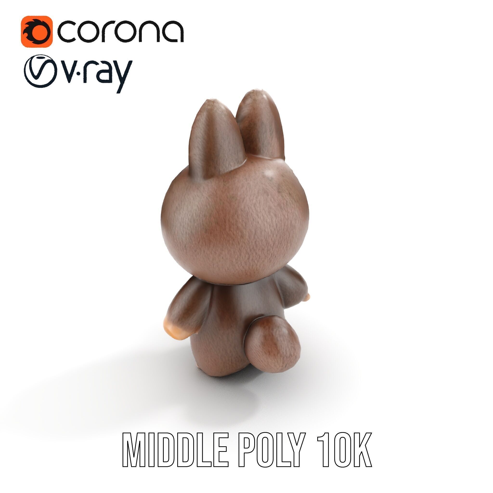 Labubu Monster Keychain Low-poly 3D model Low-poly 3D model_5