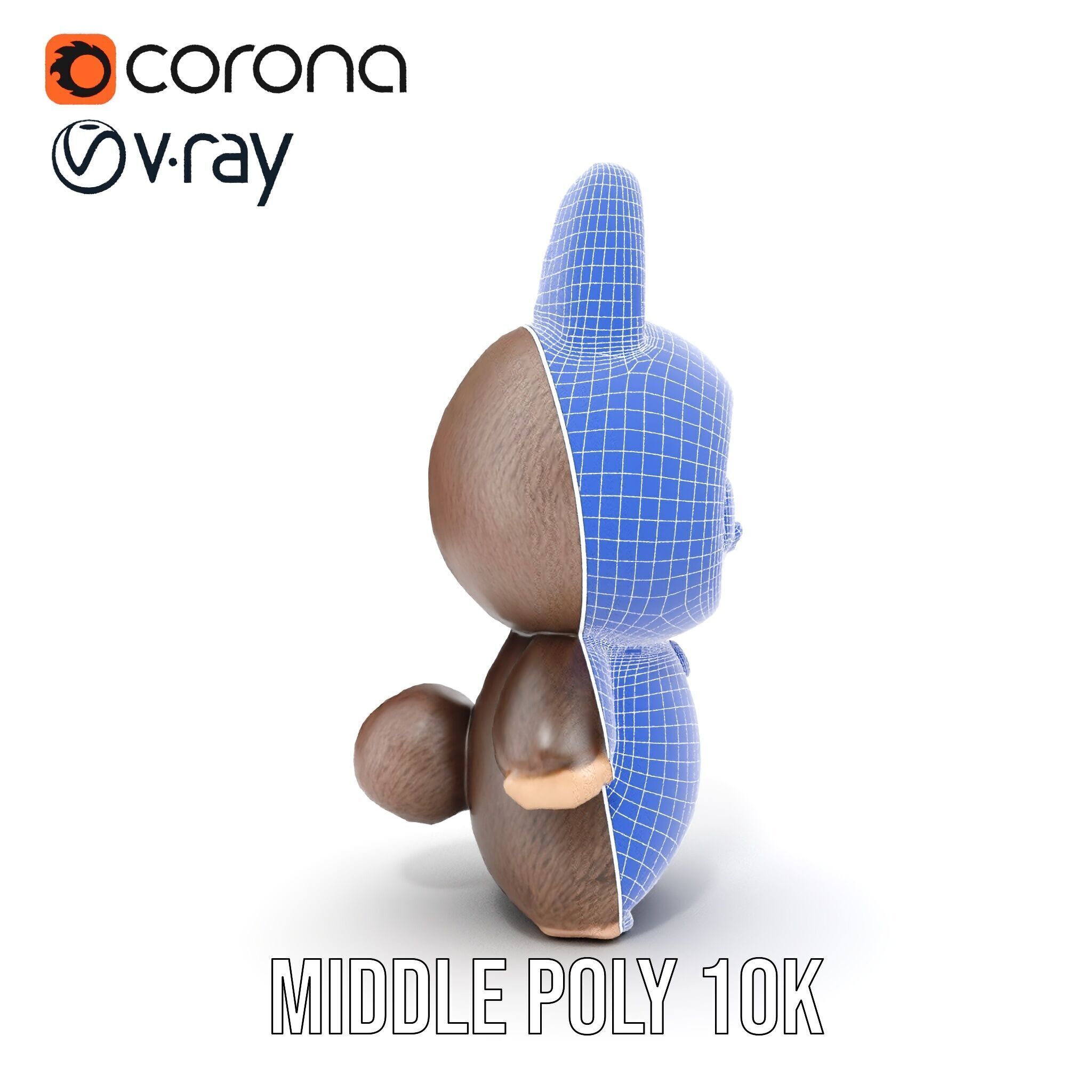 Labubu Monster Keychain Low-poly 3D model Low-poly 3D model_29