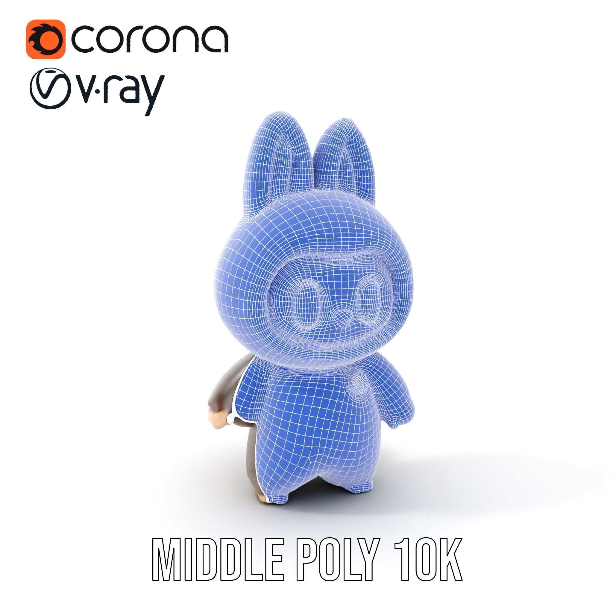 Labubu Monster Keychain Low-poly 3D model Low-poly 3D model_23