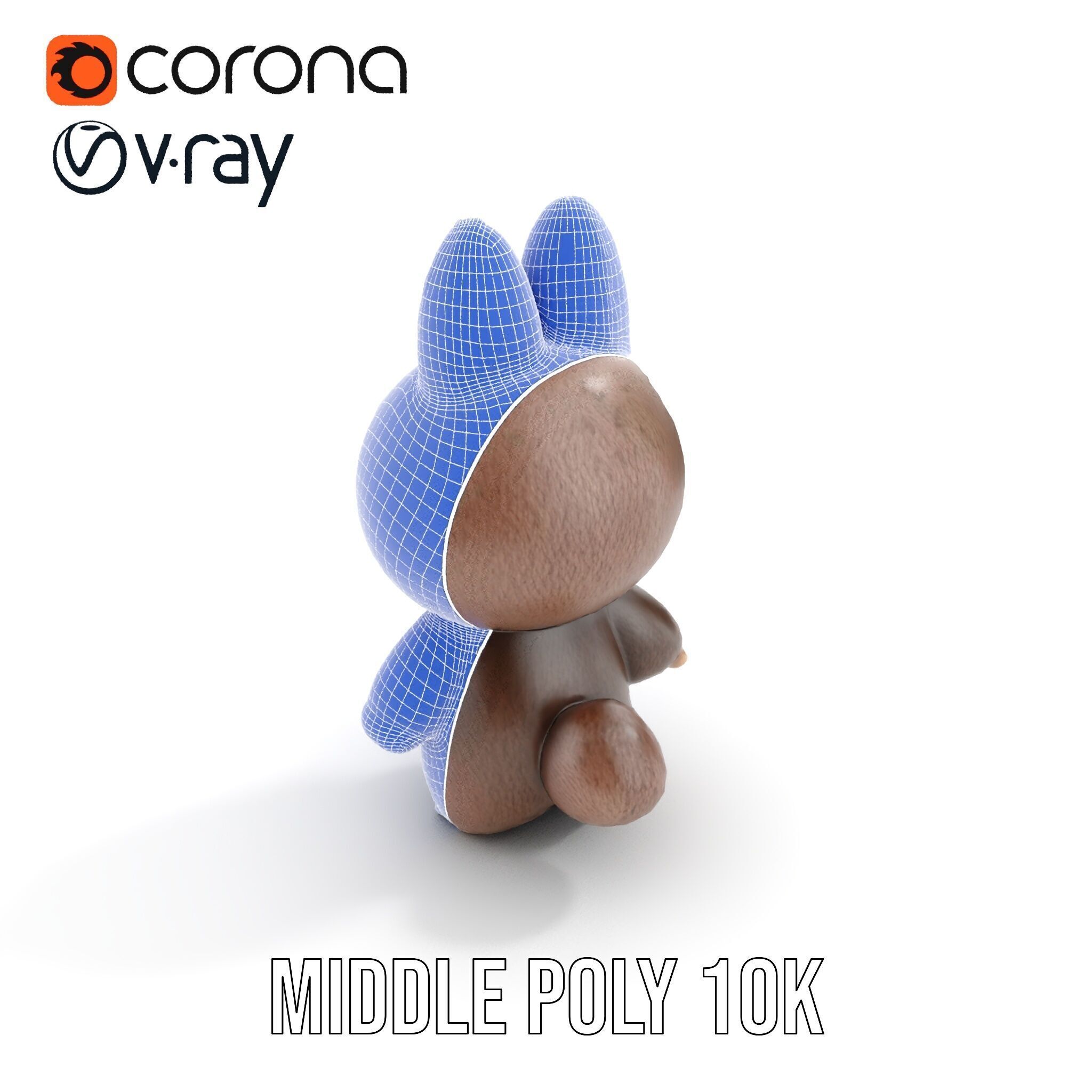 Labubu Monster Keychain Low-poly 3D model Low-poly 3D model_20