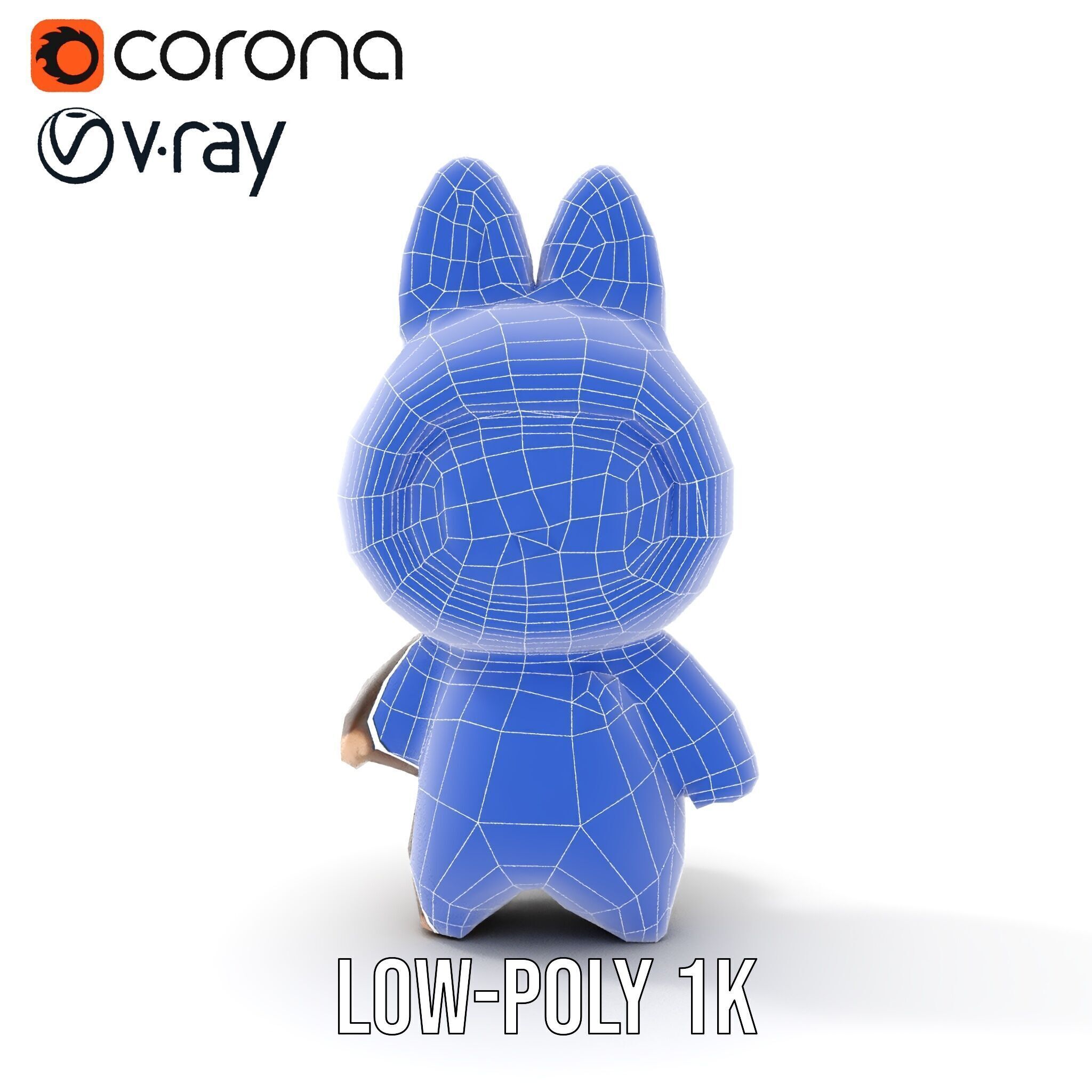 Labubu Monster Keychain Low-poly 3D model Low-poly 3D model_13