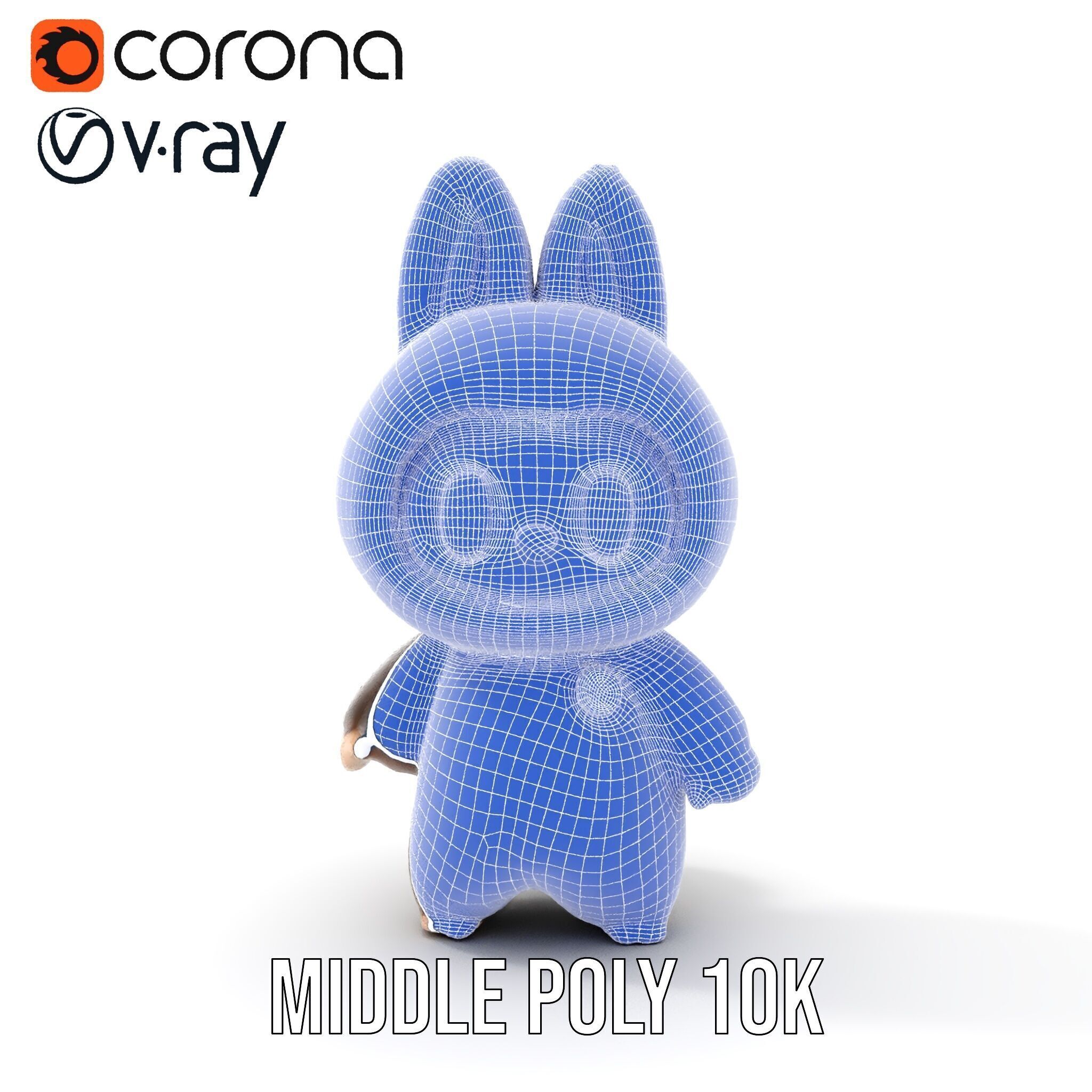 Labubu Monster Keychain Low-poly 3D model Low-poly 3D model_26