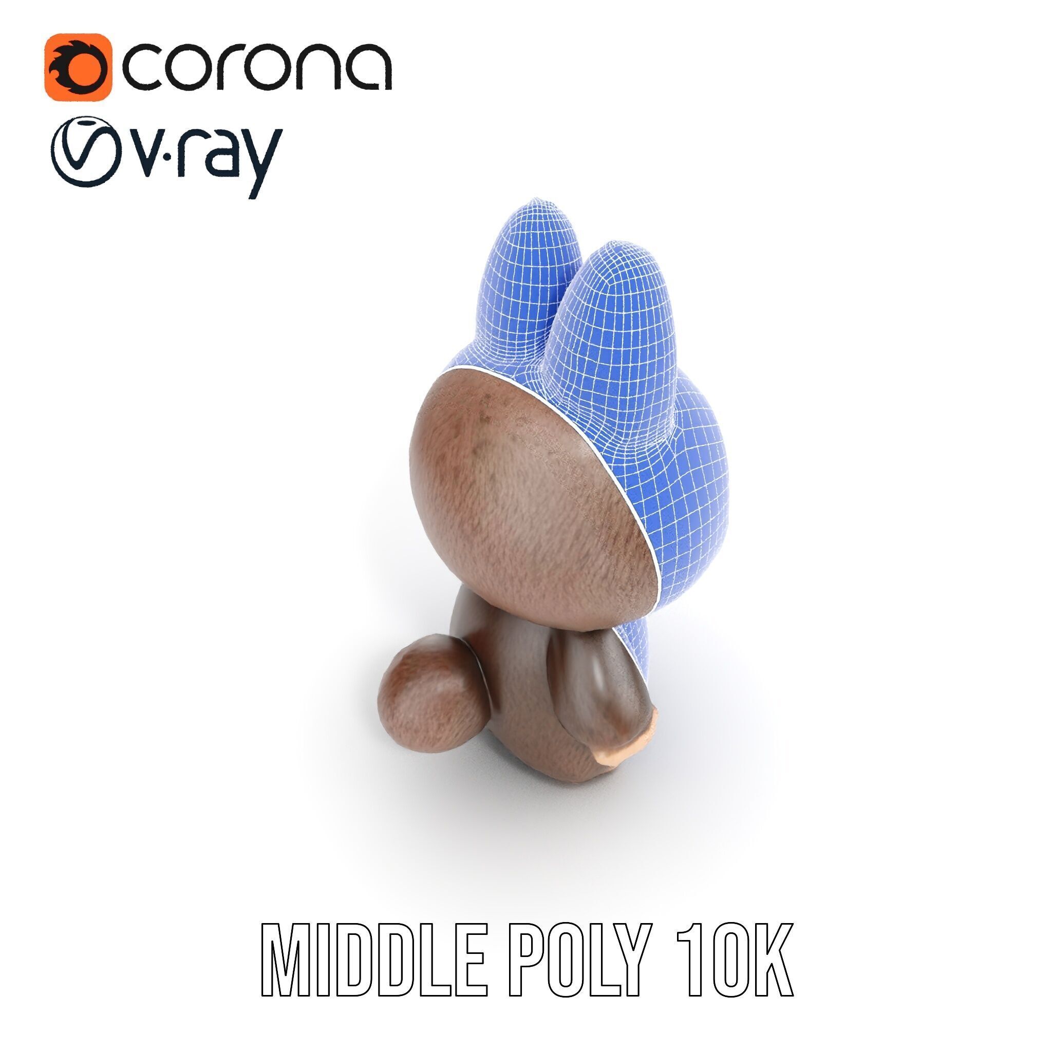 Labubu Monster Keychain Low-poly 3D model Low-poly 3D model_17