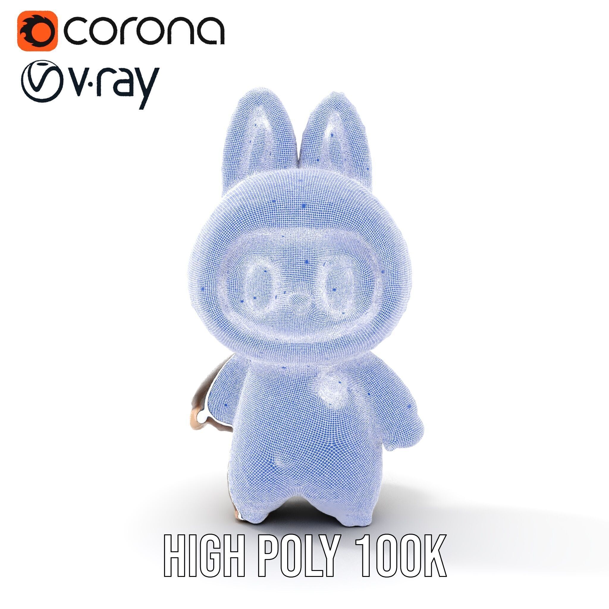 Labubu Monster Keychain Low-poly 3D model Low-poly 3D model_28