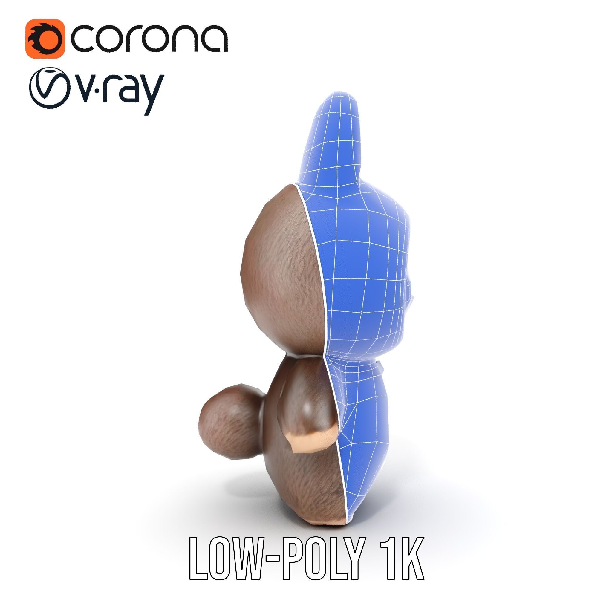 Labubu Monster Keychain Low-poly 3D model Low-poly 3D model_30