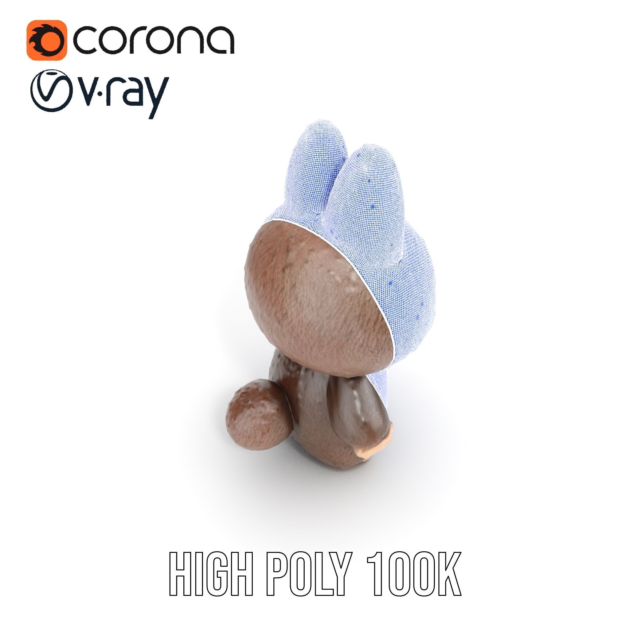 Labubu Monster Keychain Low-poly 3D model Low-poly 3D model_34