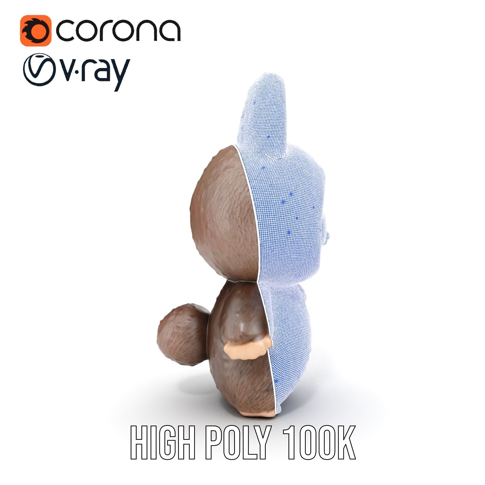 Labubu Monster Keychain Low-poly 3D model Low-poly 3D model_31