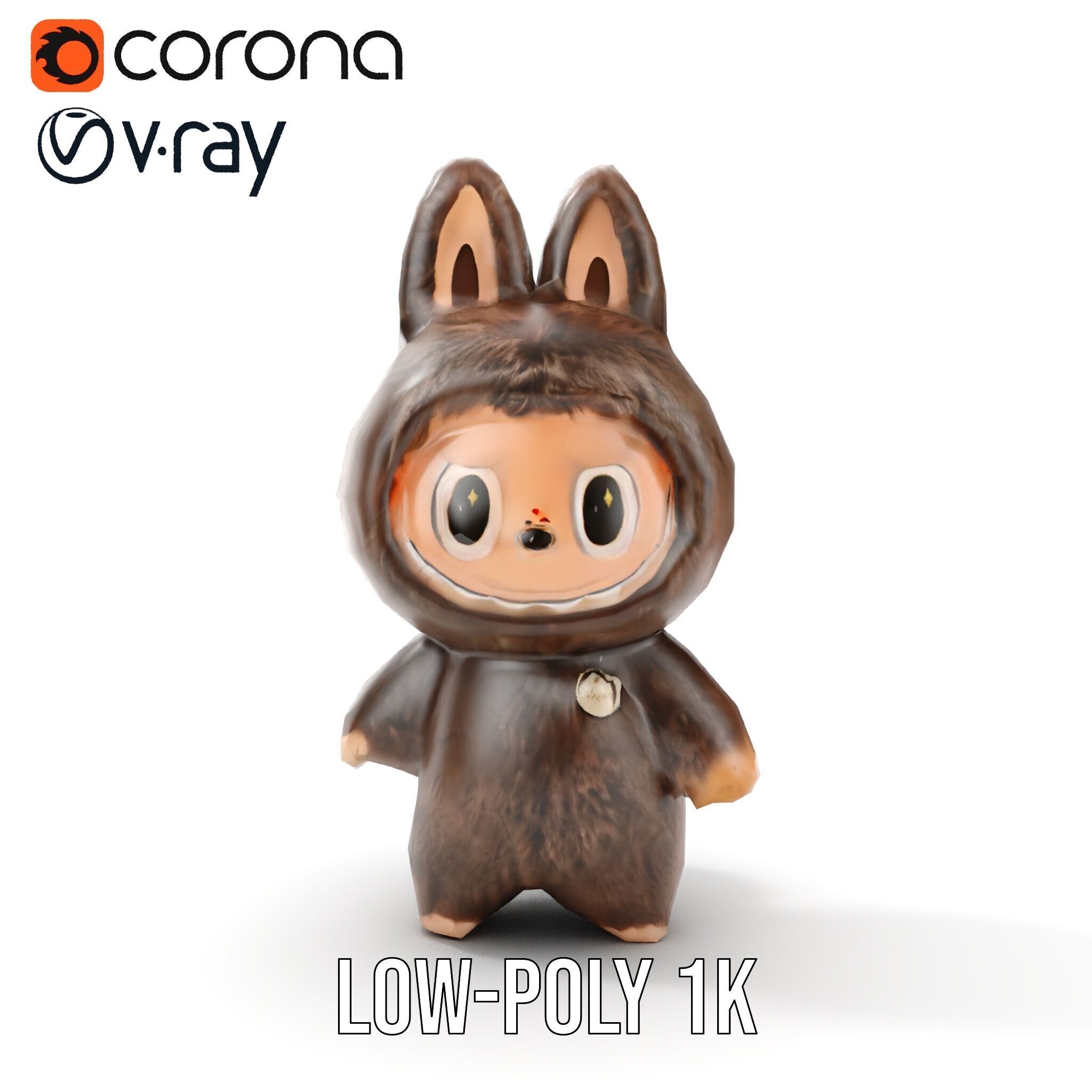 Labubu Monster Keychain Low-poly 3D model Low-poly 3D model_21