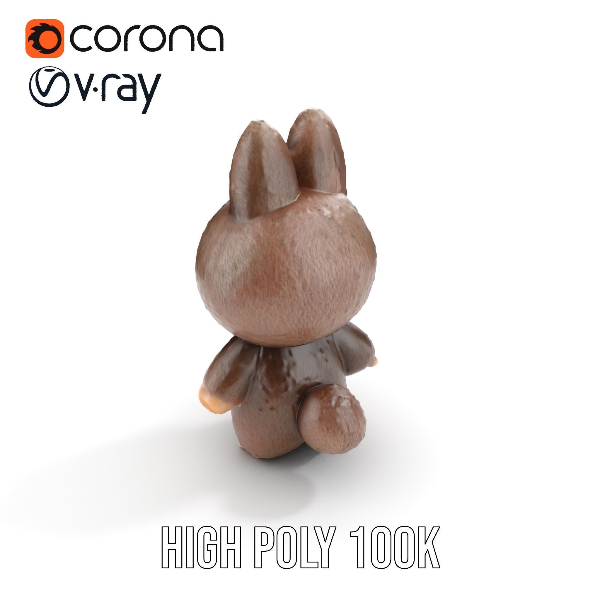 Labubu Monster Keychain Low-poly 3D model Low-poly 3D model_22