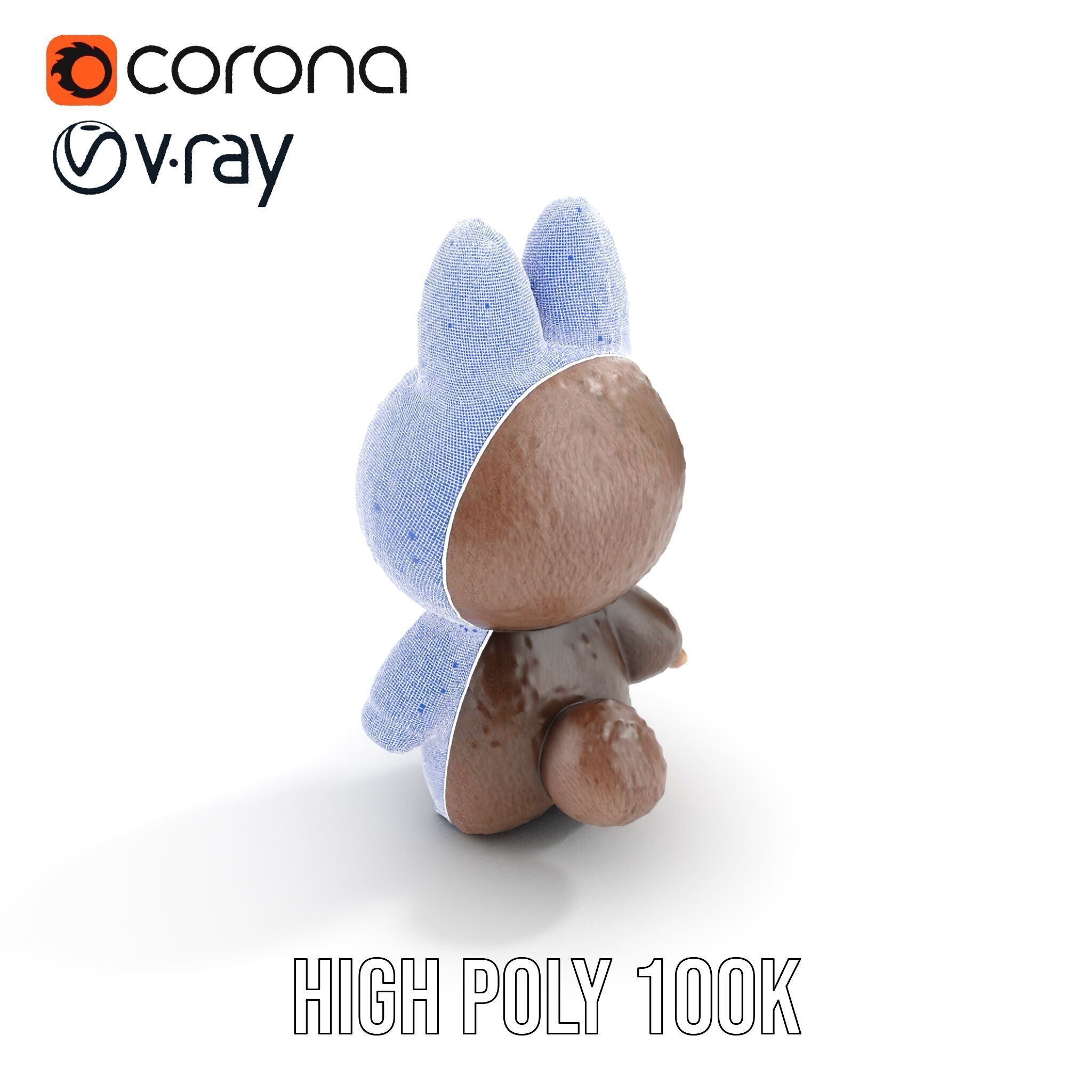 Labubu Monster Keychain Low-poly 3D model Low-poly 3D model_25