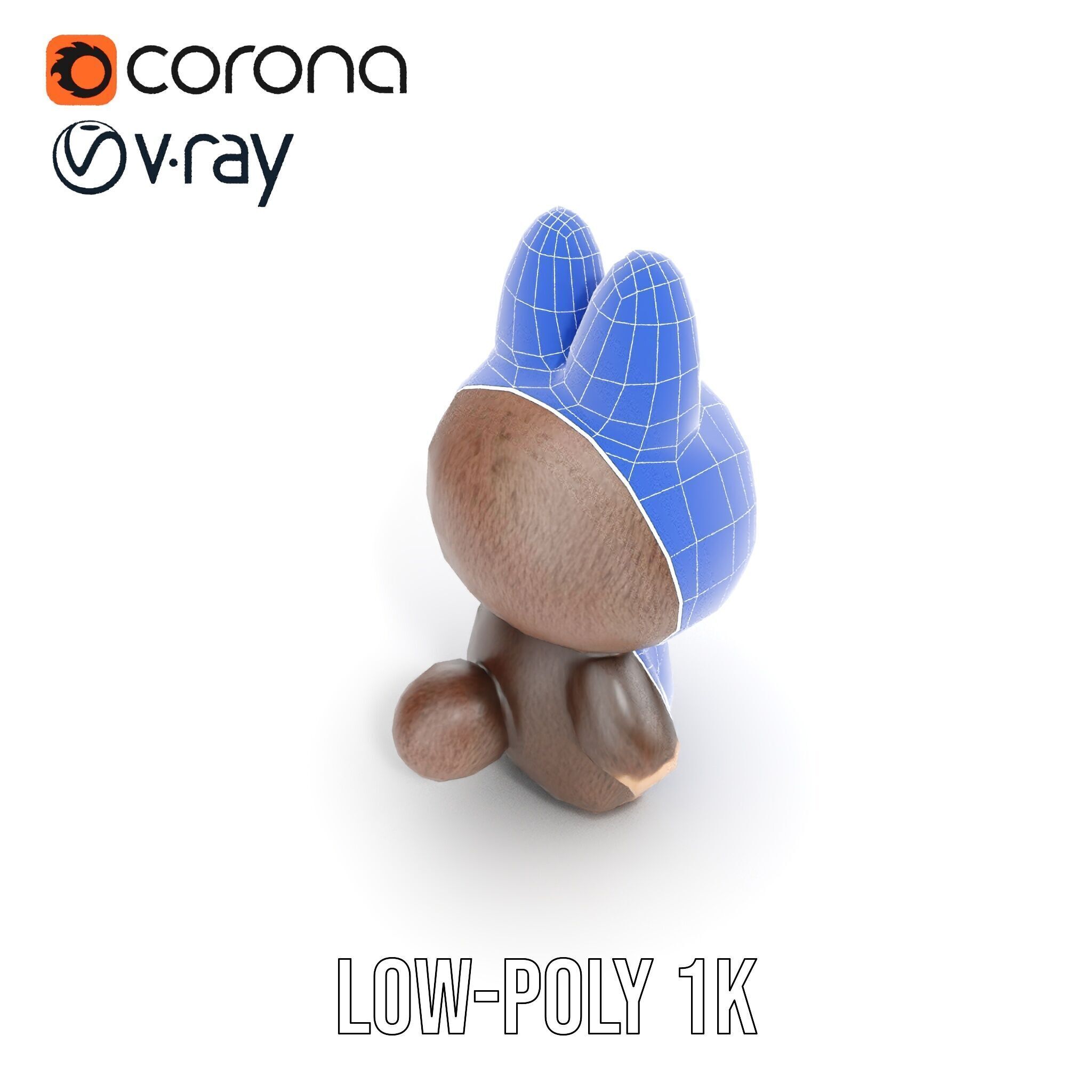 Labubu Monster Keychain Low-poly 3D model Low-poly 3D model_18